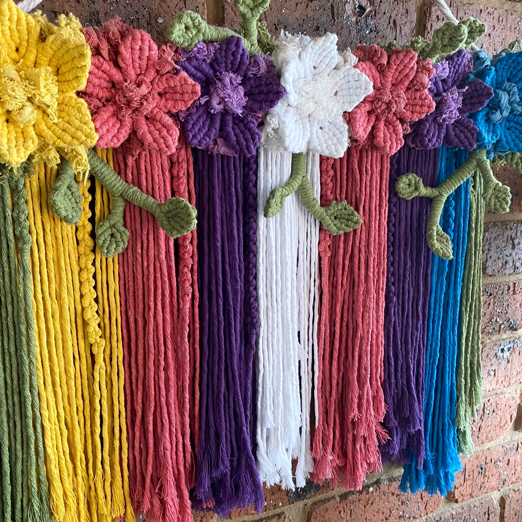Macrame Floral Wall Hanging - Bright and Colourful