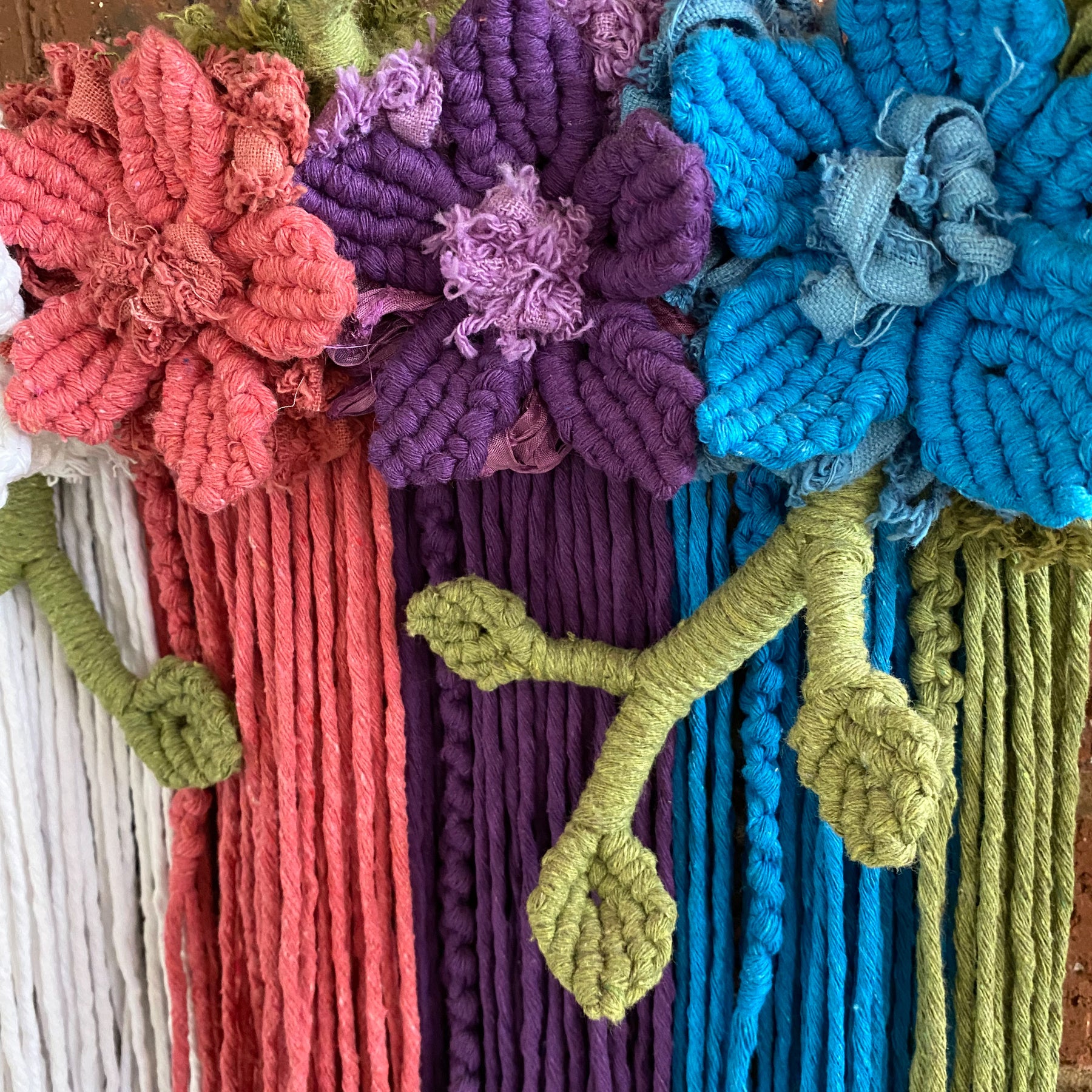 Macrame Floral Wall Hanging - Bright and Colourful