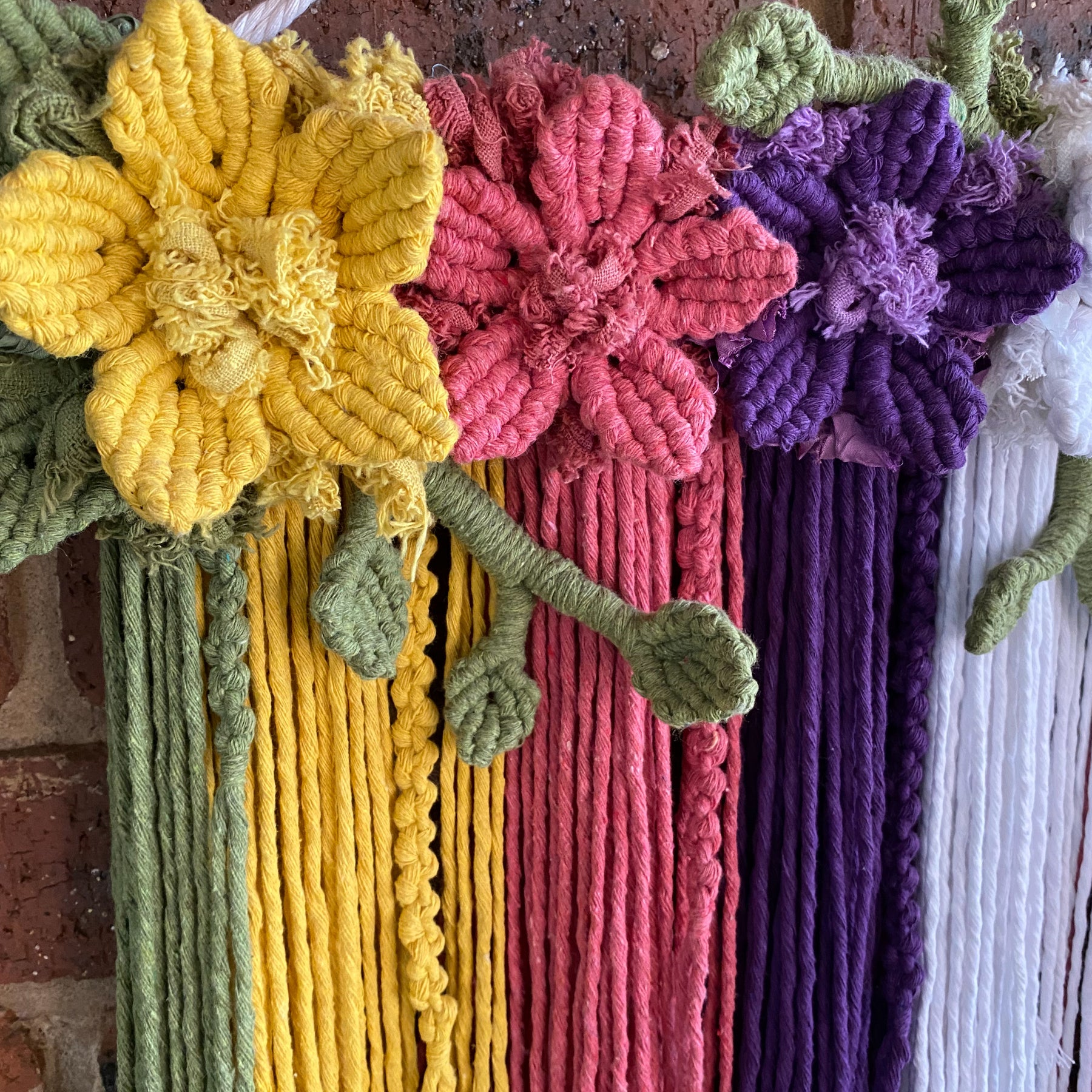 Macrame Floral Wall Hanging - Bright and Colourful