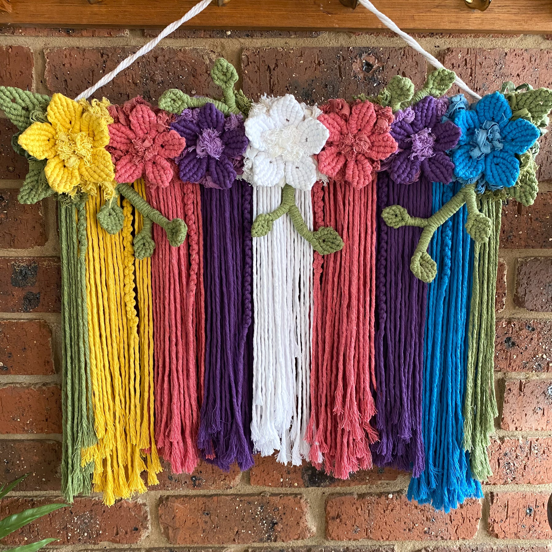 Macrame Floral Wall Hanging - Bright and Colourful