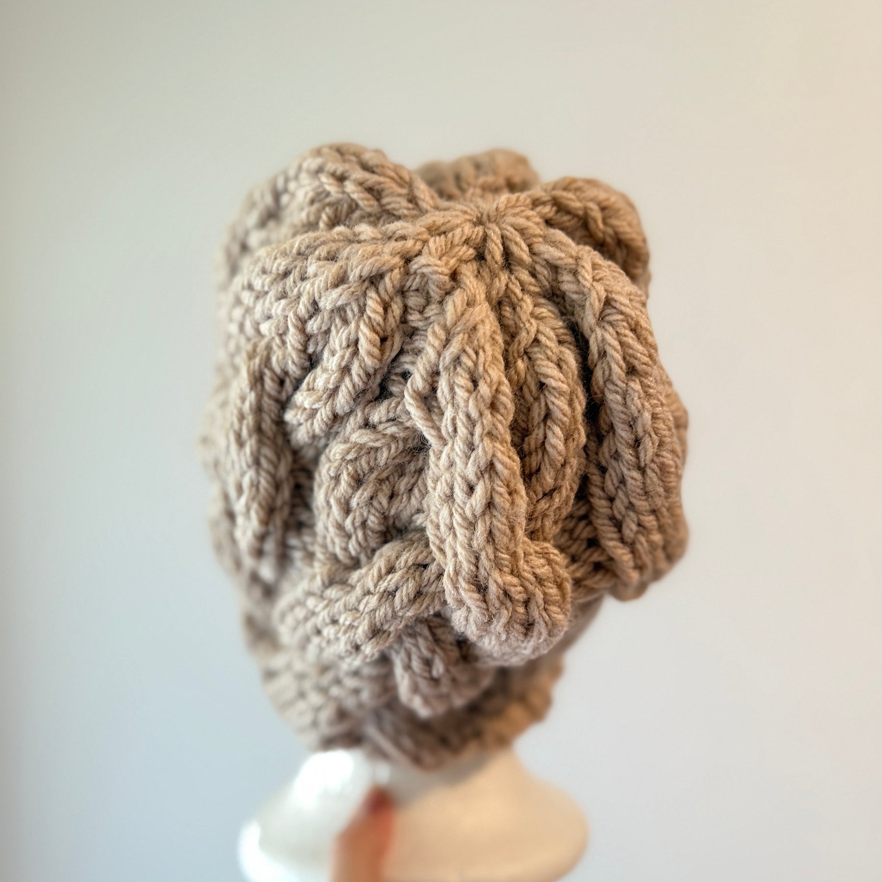 Hand knit Chunky Cable Slouchy Beanie