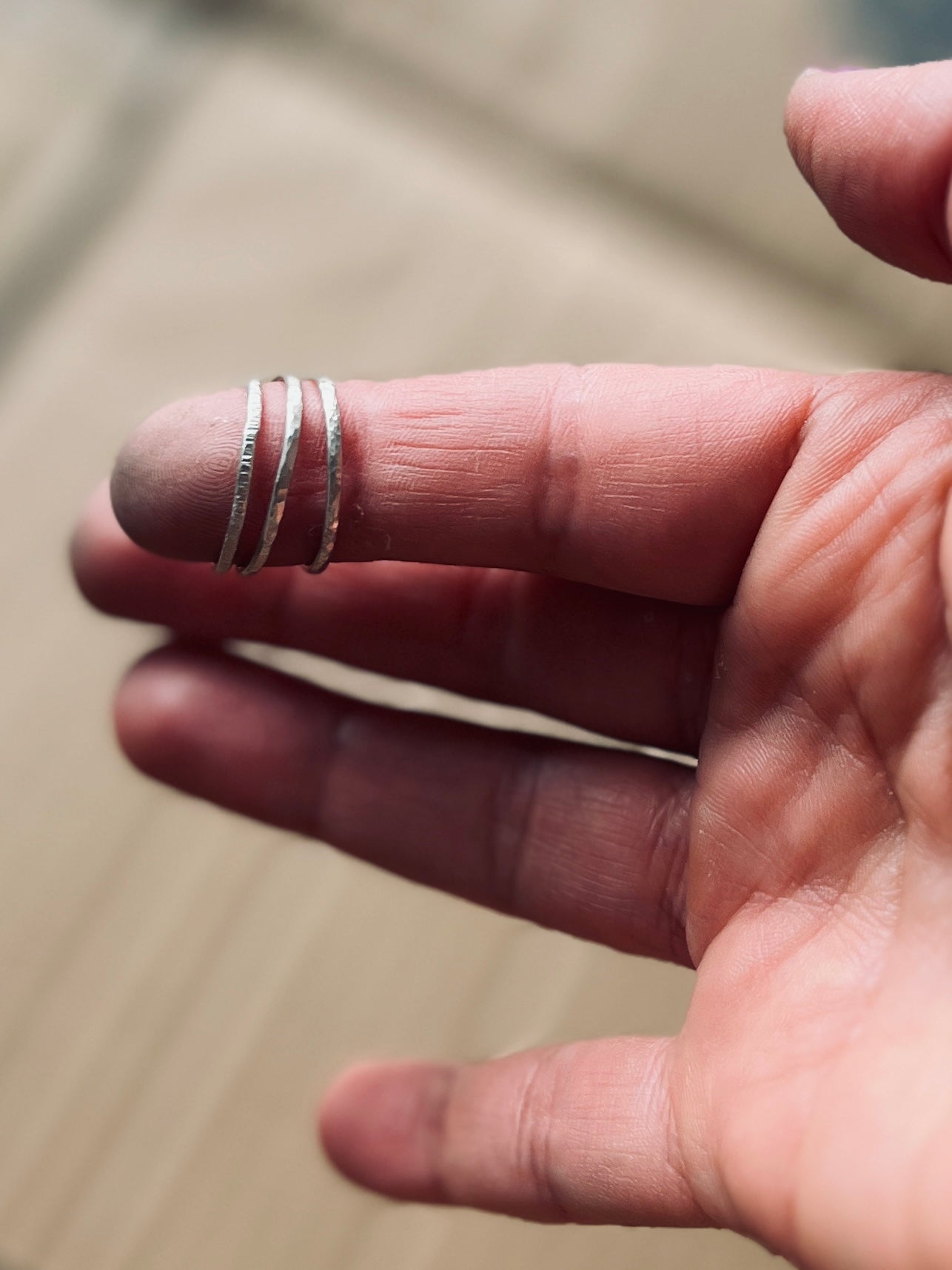 Sterling Silver Textured Stacker Ring