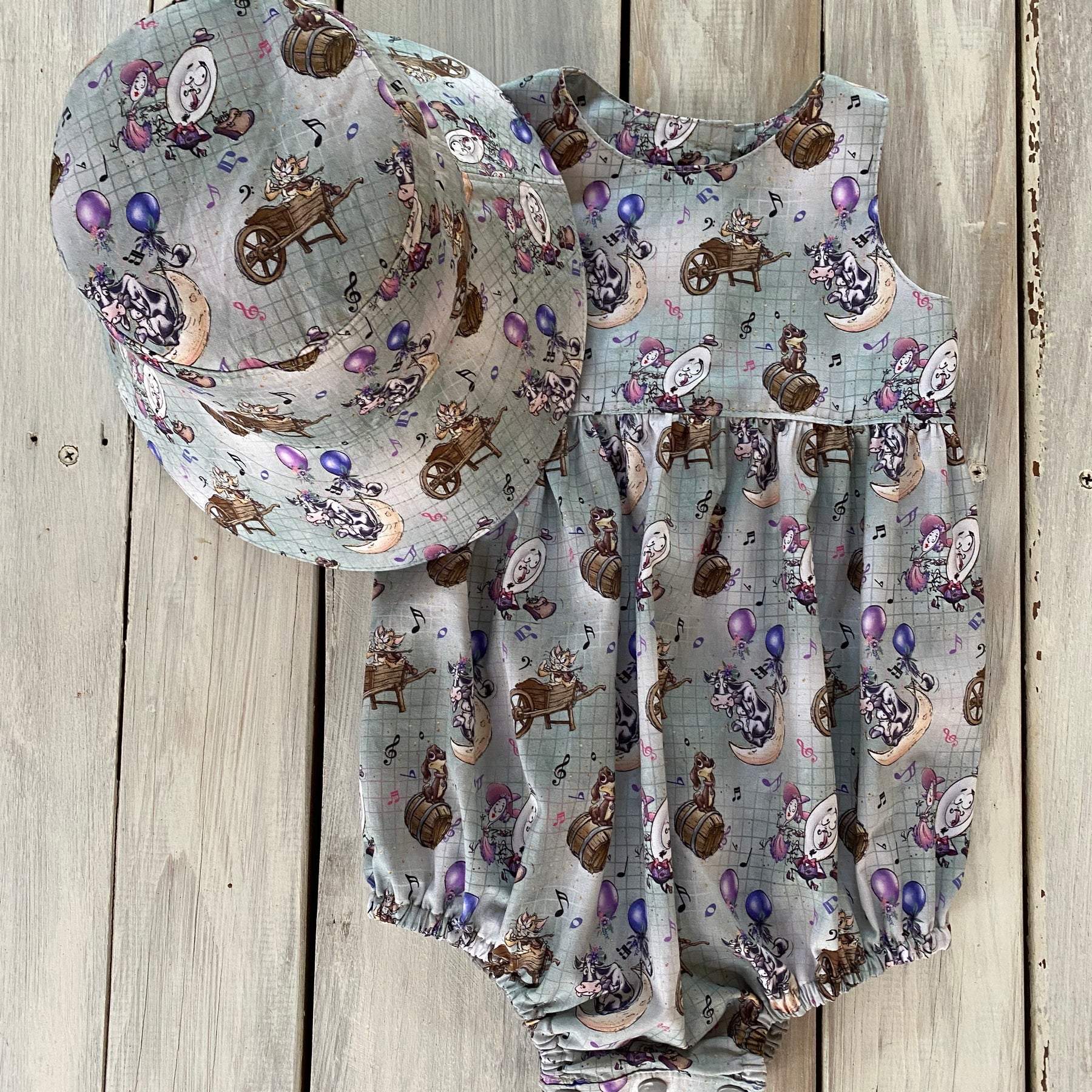 Nursery Rhyme Romper Handmade Size 1