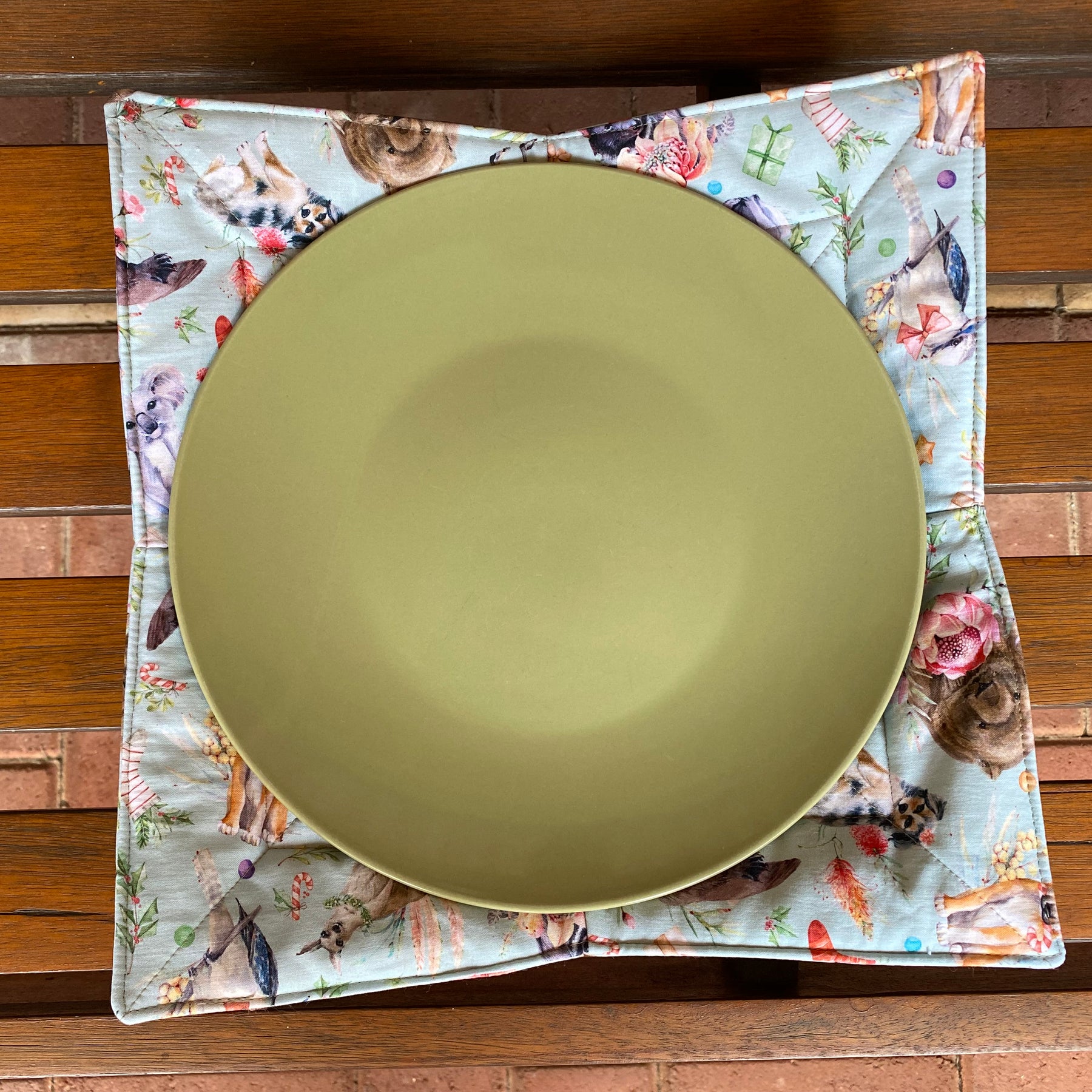 Microwave Plate Cozies Australiana Christmas