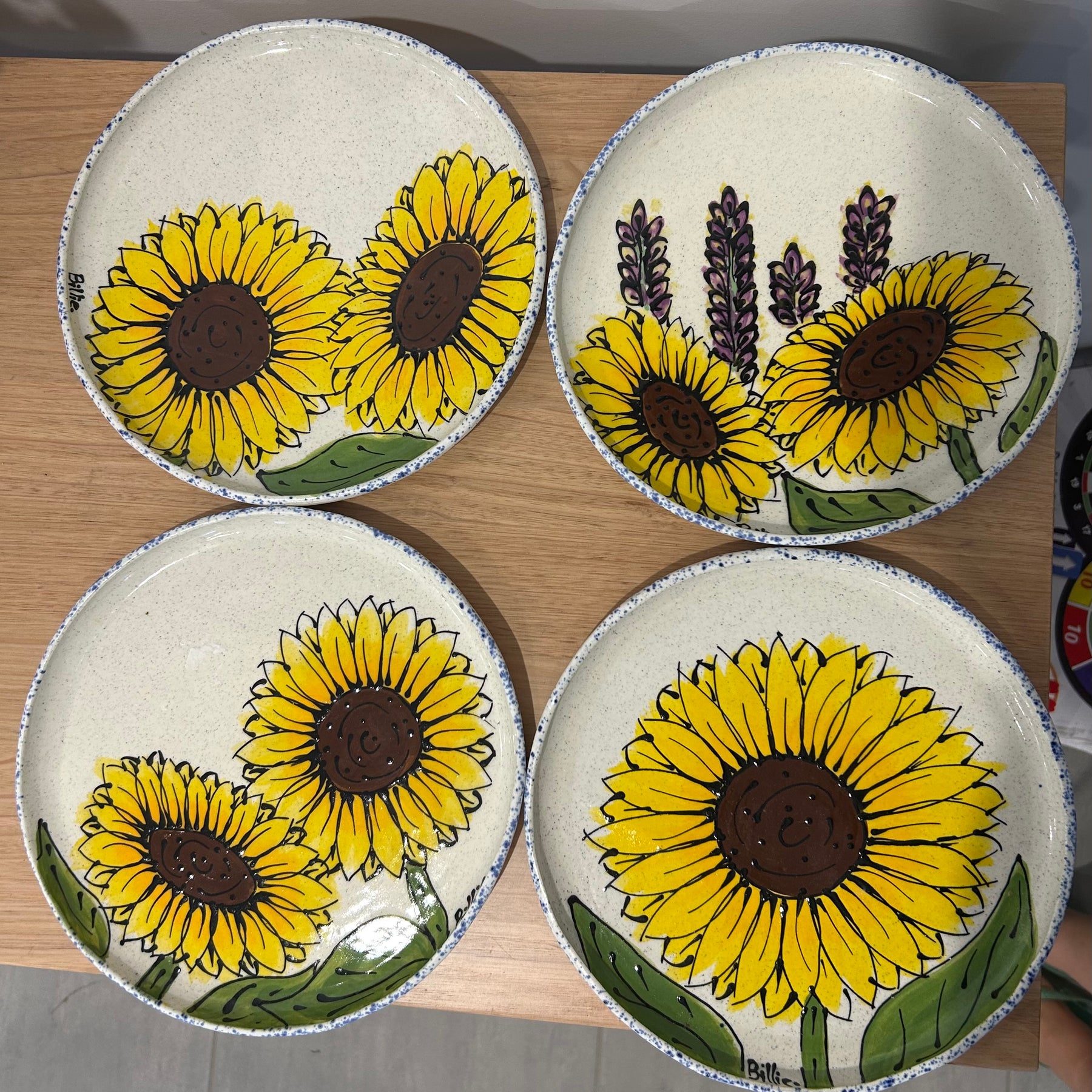 Hand Painted Sunflower Platter Various Designs