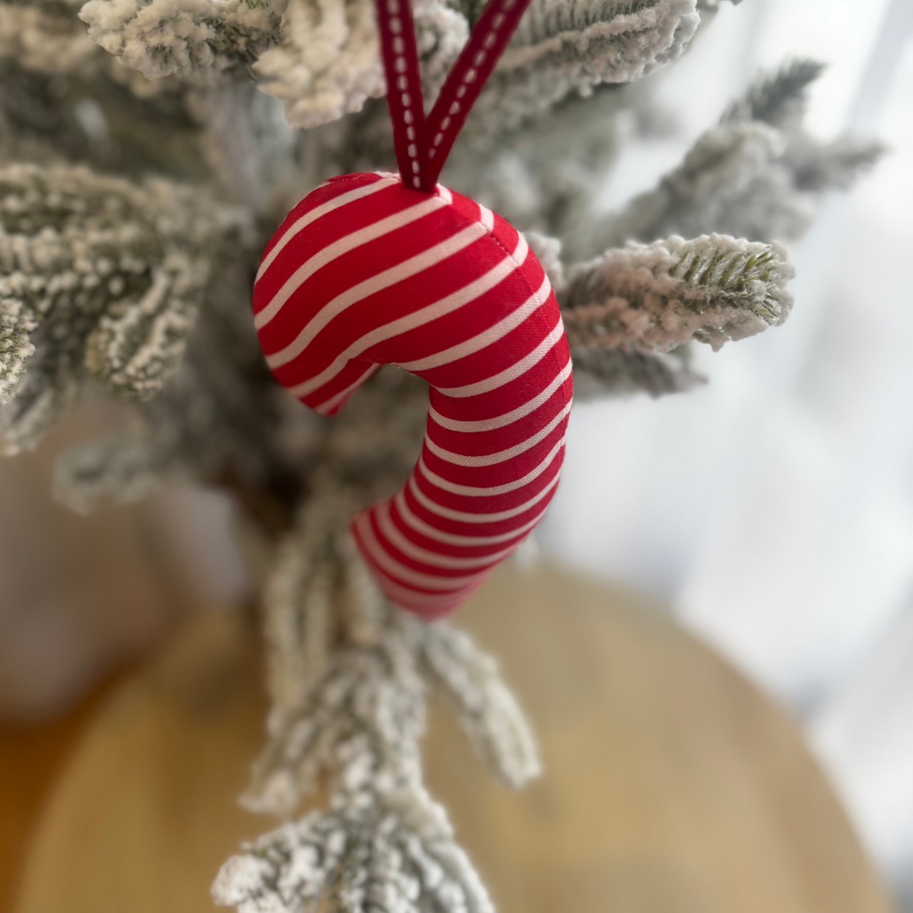 Sustainably Handmade Fabric Candy Cane Decoration Keepsakes