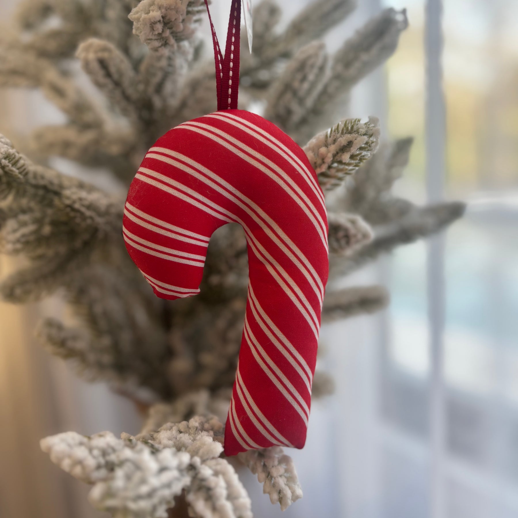 Sustainably Handmade Fabric Candy Cane Decoration Keepsakes