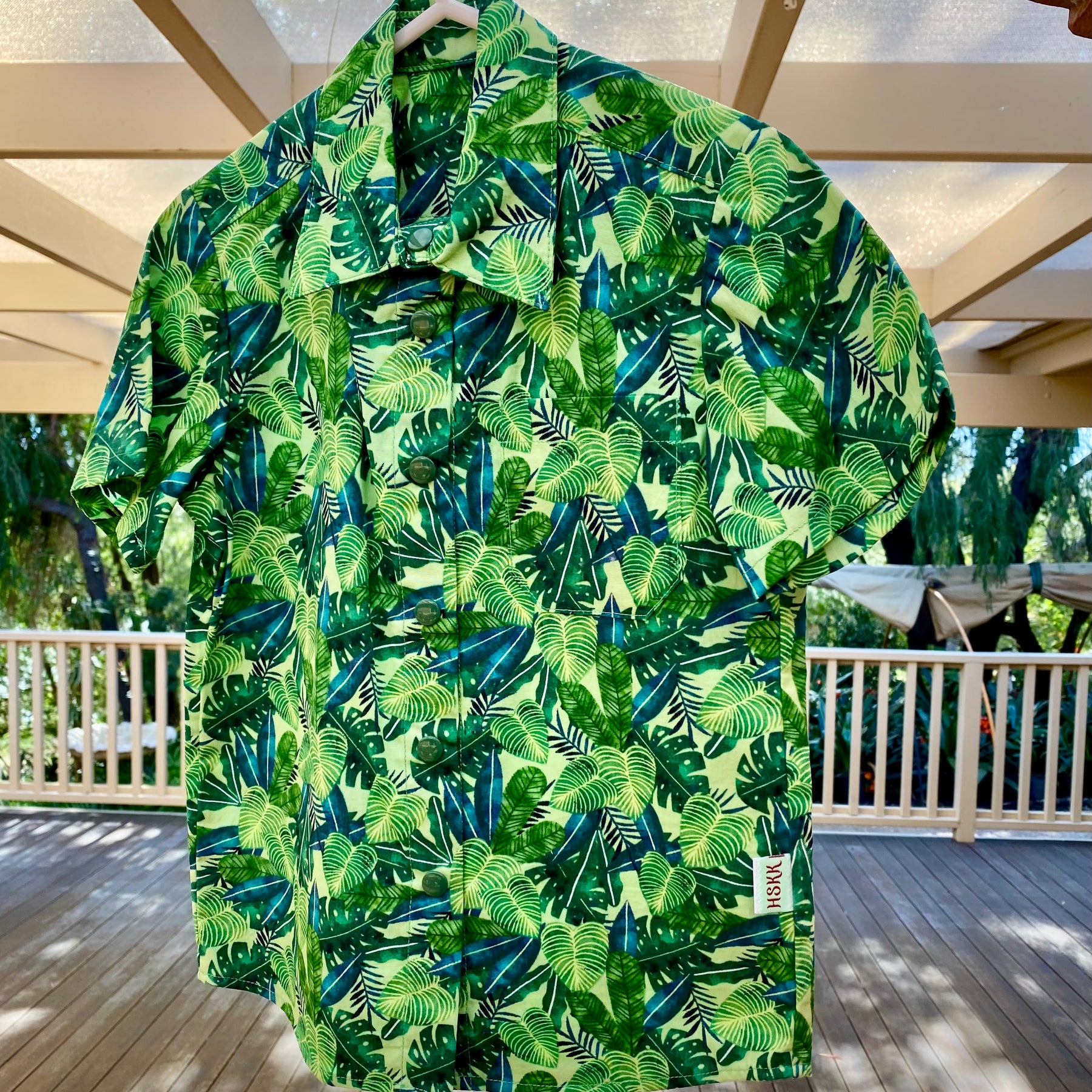 Boys Tropical Leaf Print Shirt Size 5