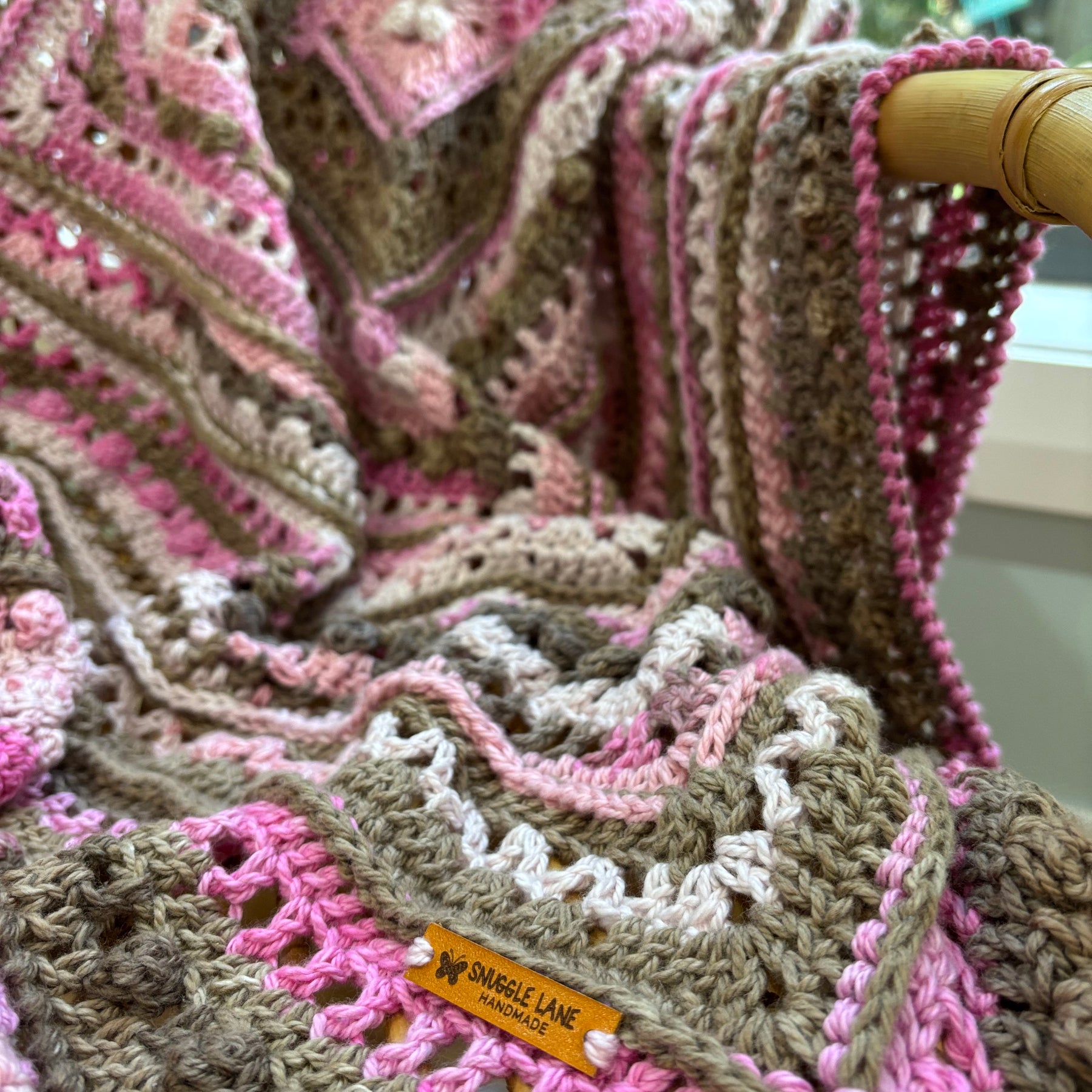 Crocheted baby Blankie, bonnet and bootie set