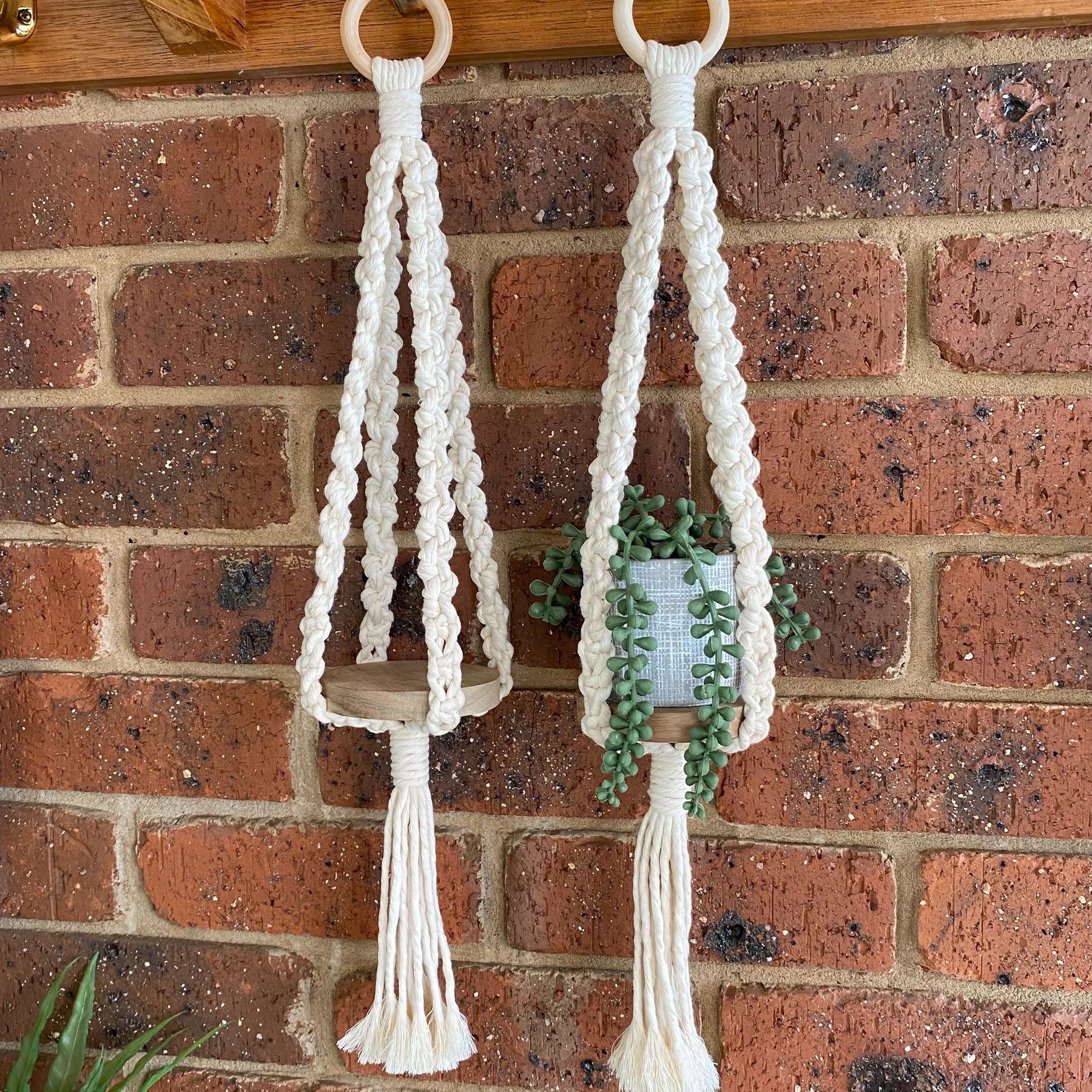 Macrame Mini Round Hanging Shelf Multi Purpose + Free Gift