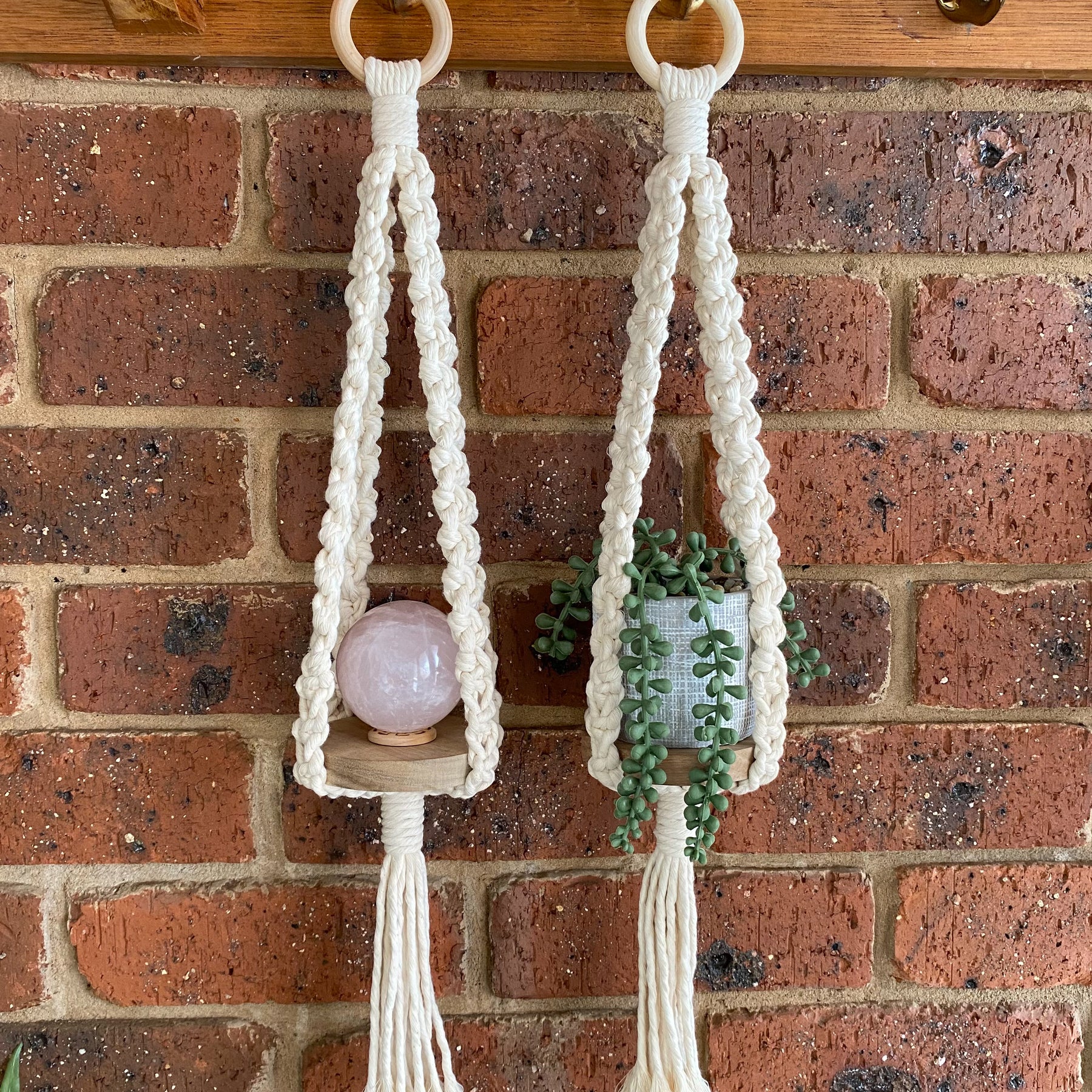 Macrame Mini Round Hanging Shelf Multi Purpose + Free Gift