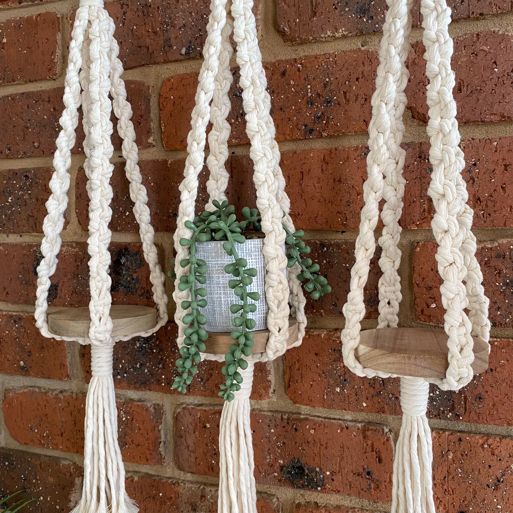 Macrame Mini Round Hanging Shelf Multi Purpose + Free Gift