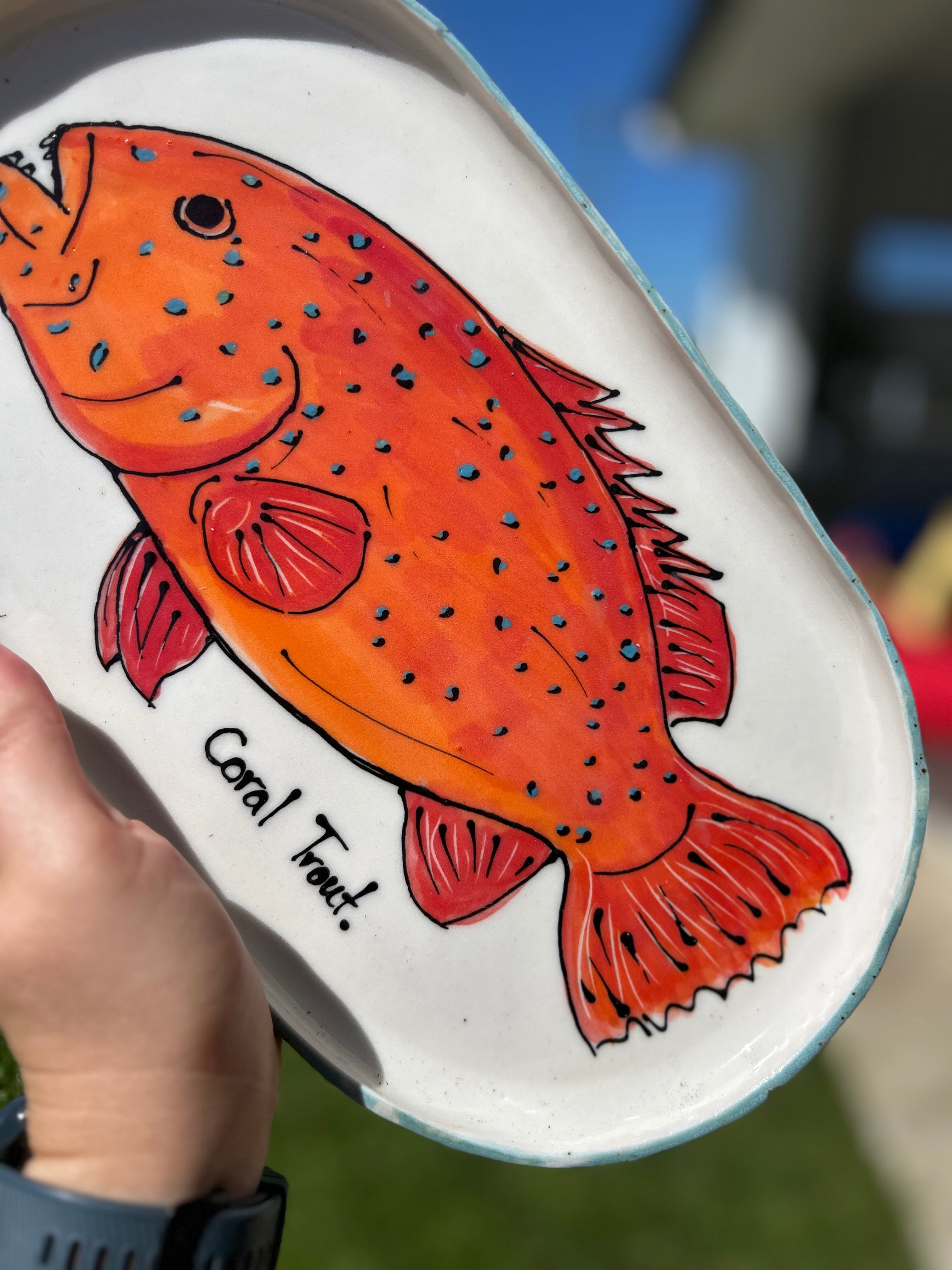Hand Painted Fish Platter