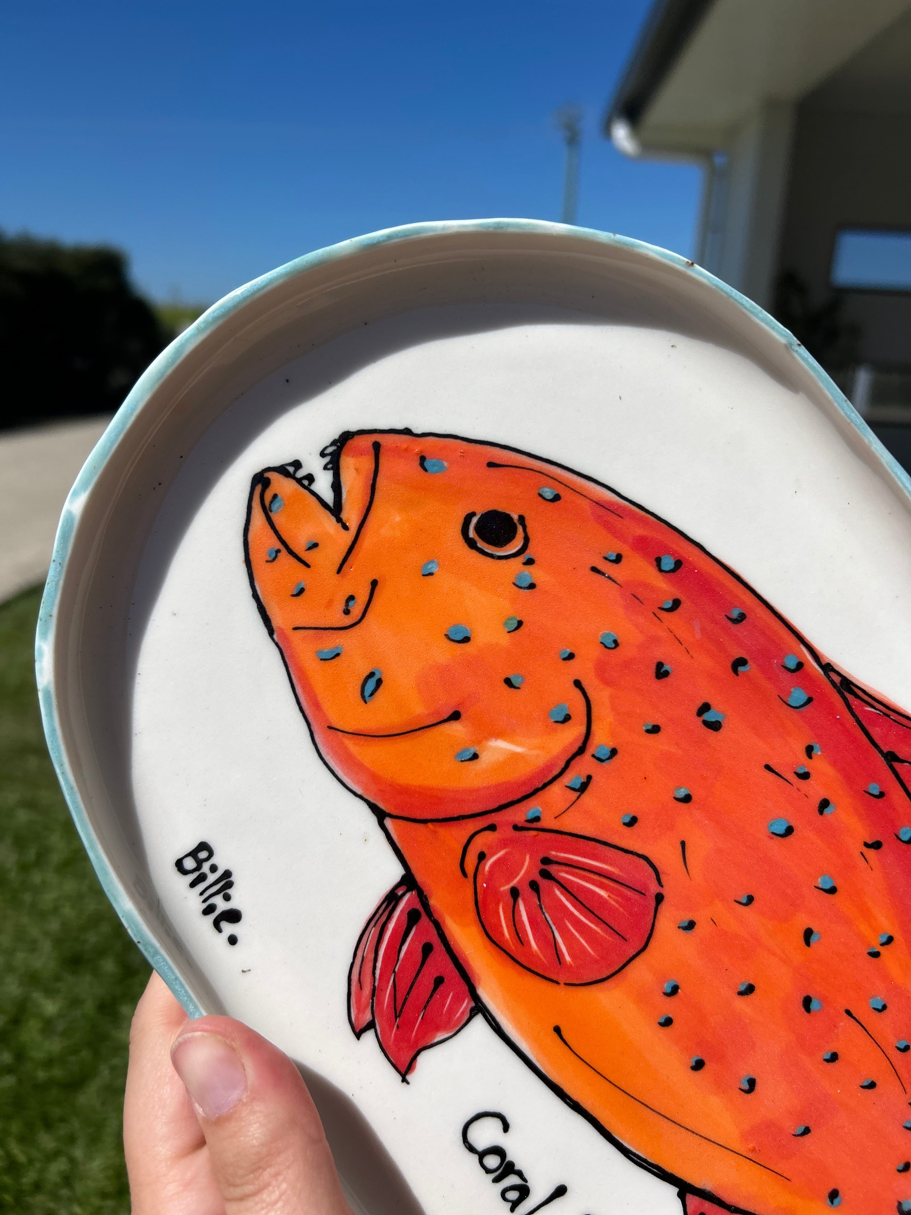 Hand Painted Fish Platter