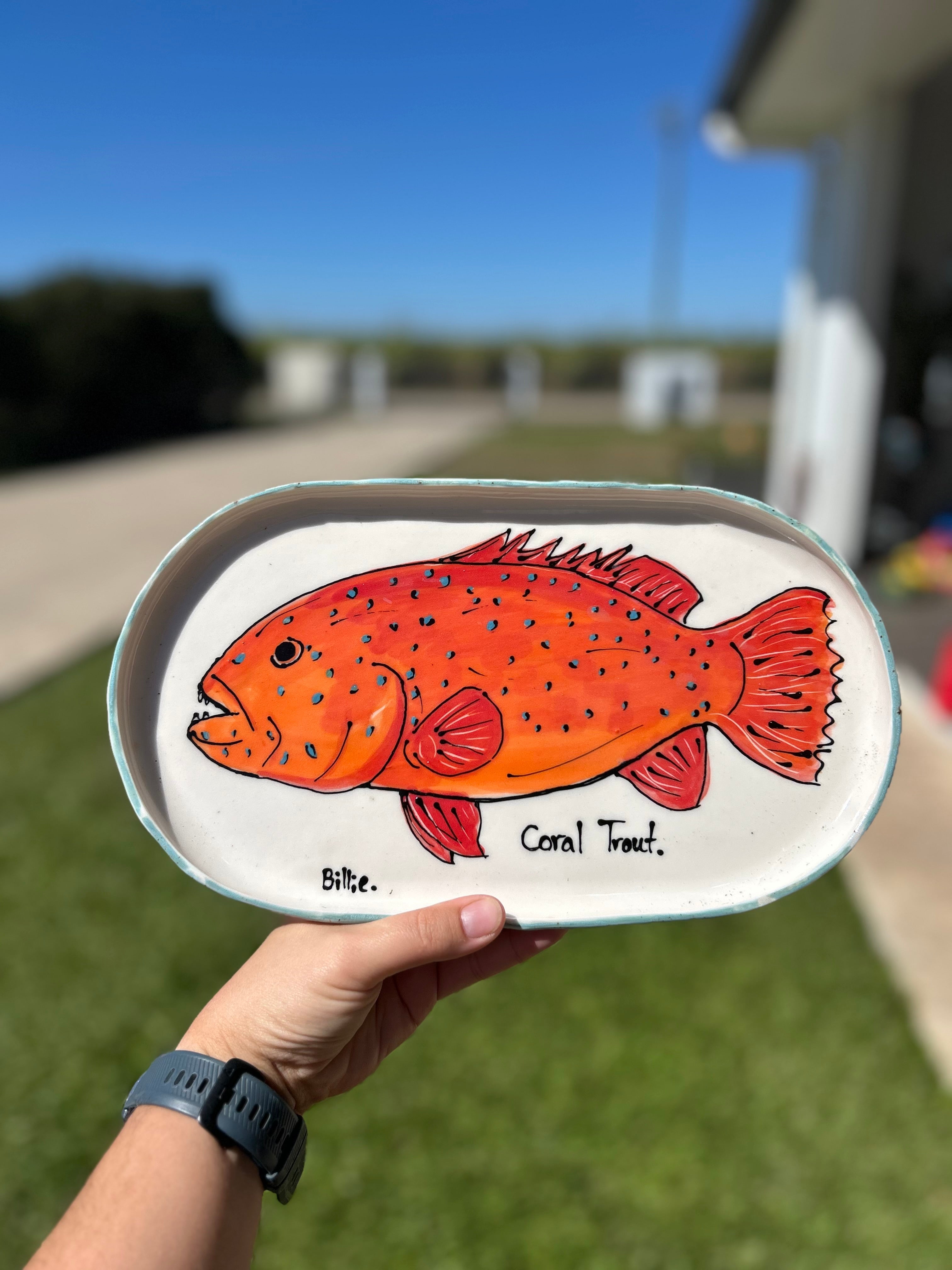 Hand Painted Fish Platter