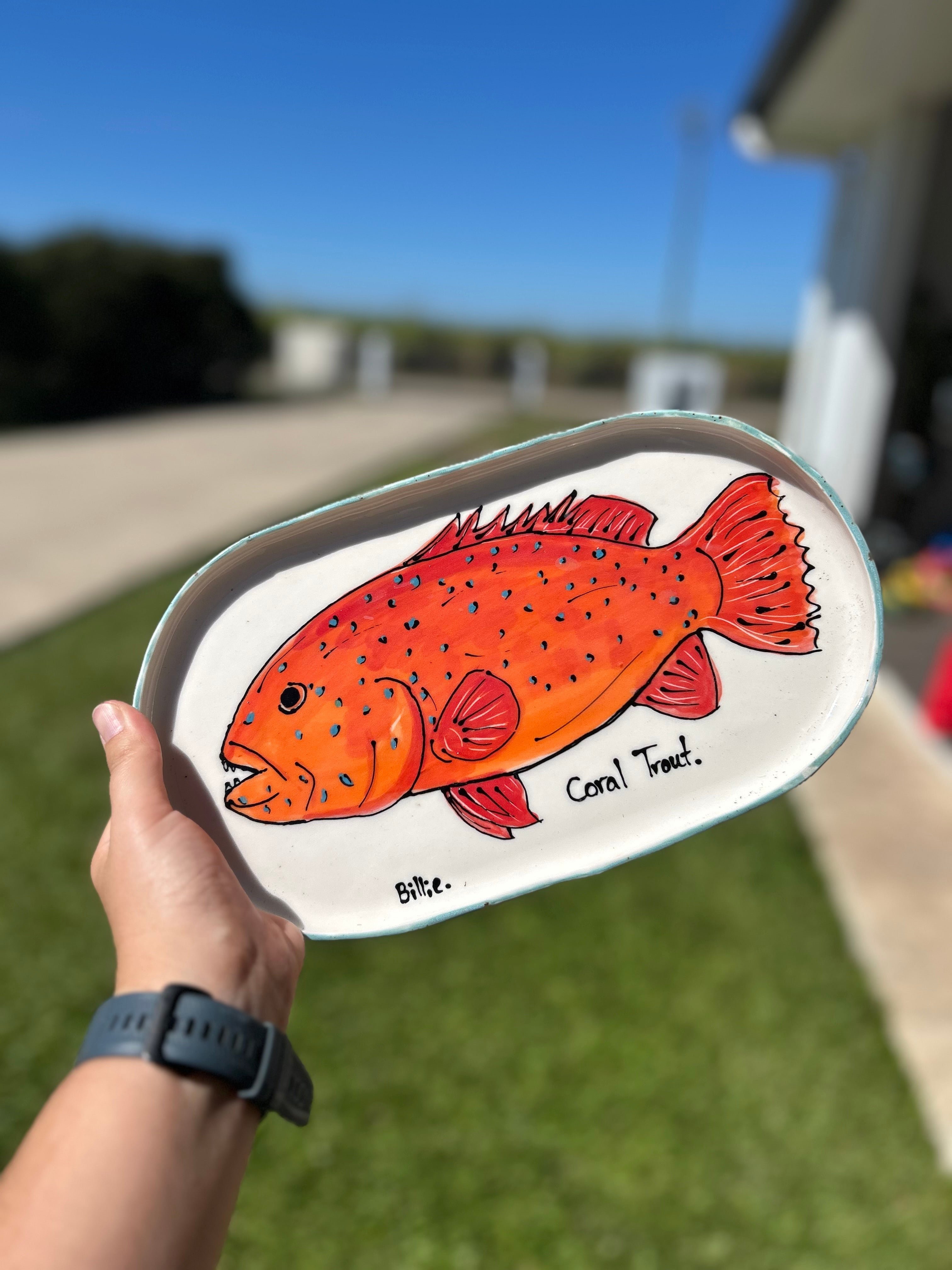 Hand Painted Fish Platter
