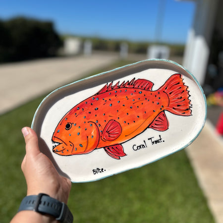 Hand Painted Fish Platter