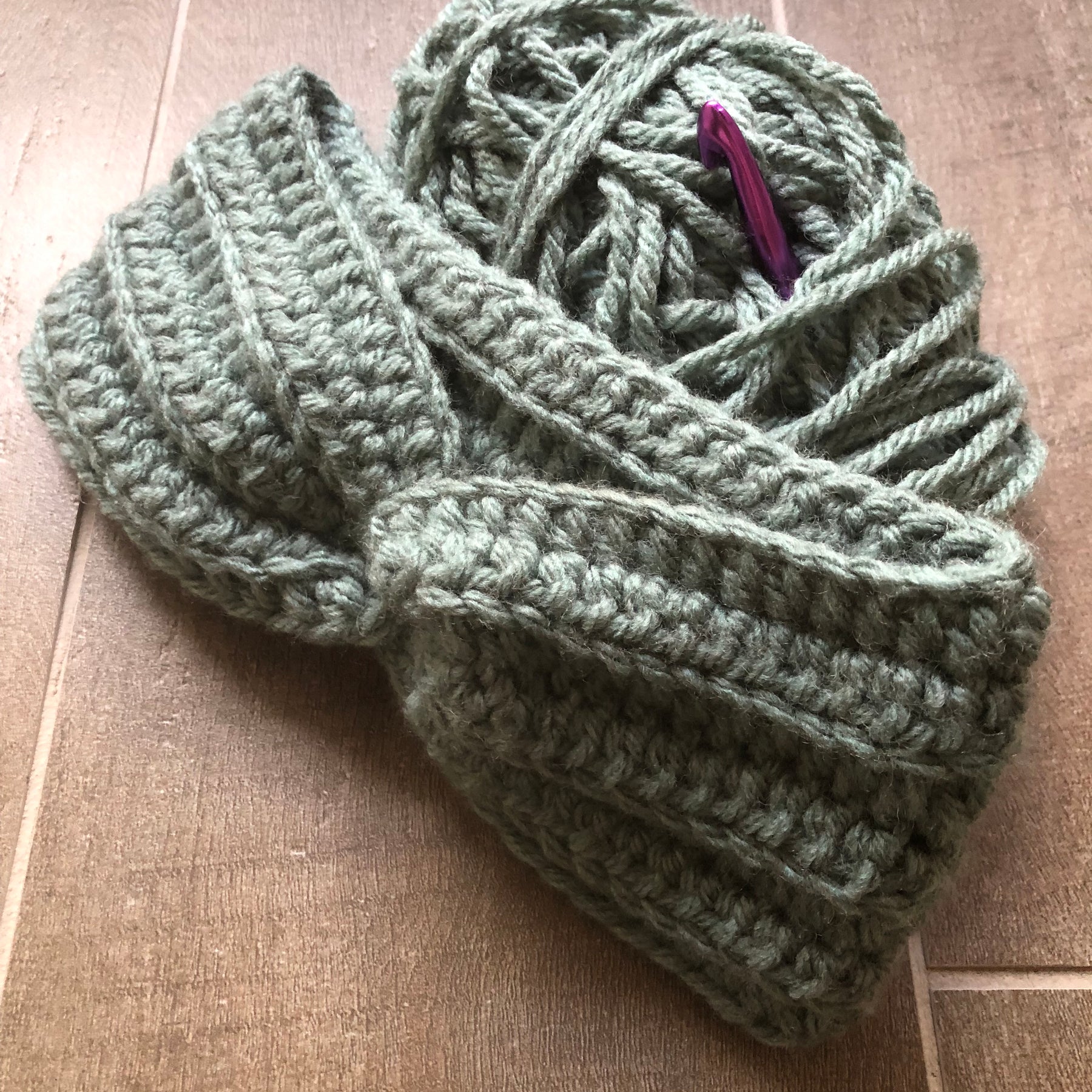 Hand Crocheted Head Band  | Sage Green