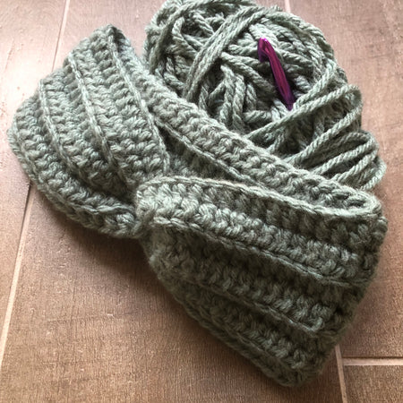 Hand Crocheted Head Band  | Sage Green