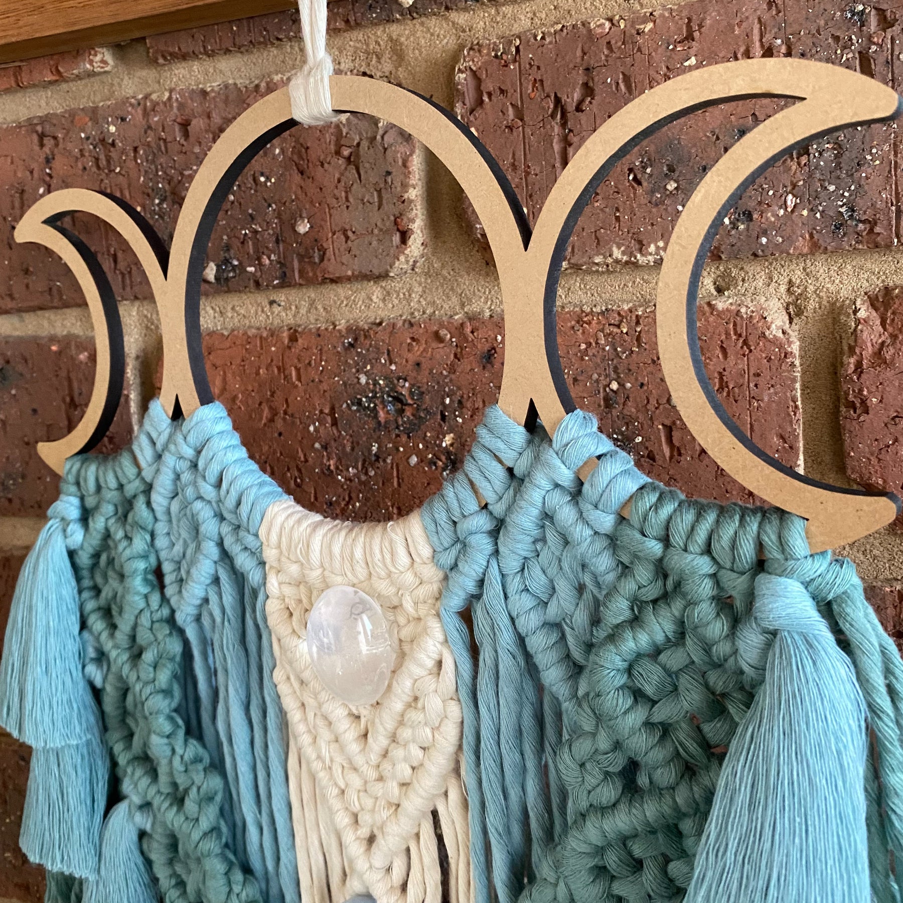 Macrame Crystal Moon Phase Wall Hanging