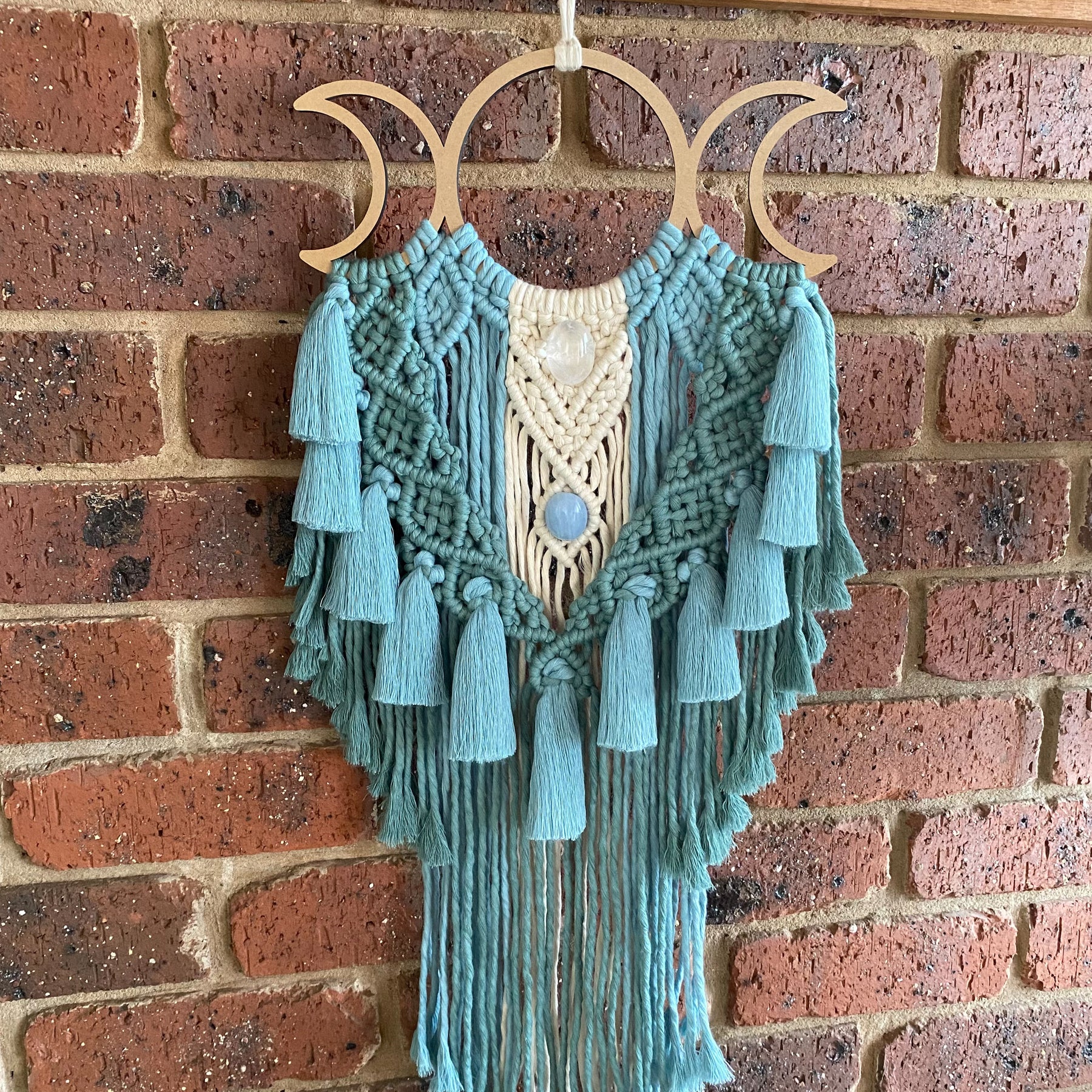 Macrame Crystal Moon Phase Wall Hanging