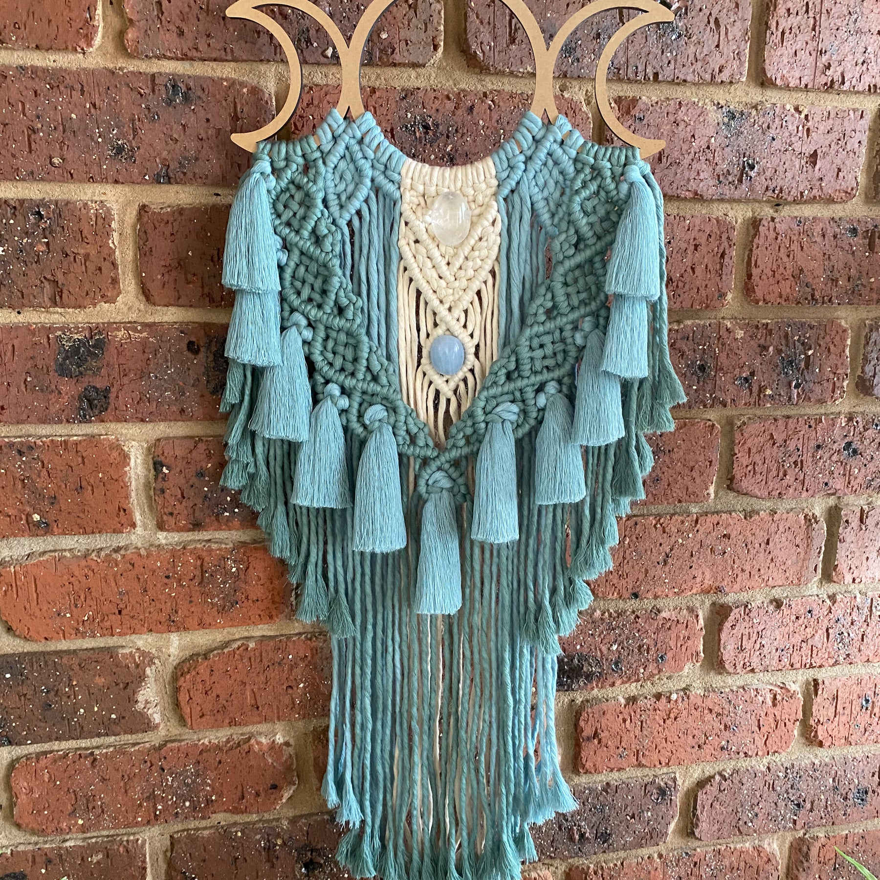 Macrame Crystal Moon Phase Wall Hanging