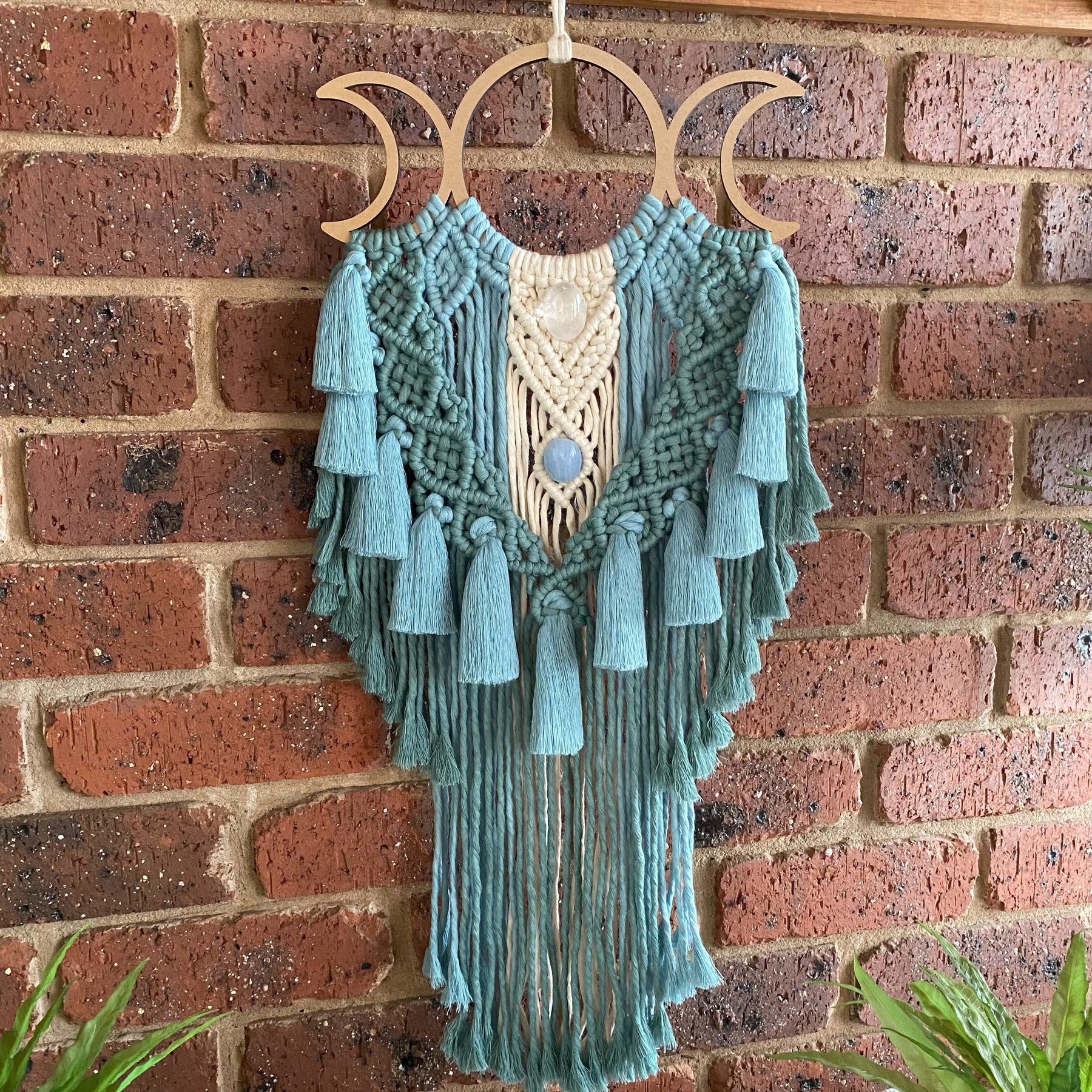 Macrame Crystal Moon Phase Wall Hanging