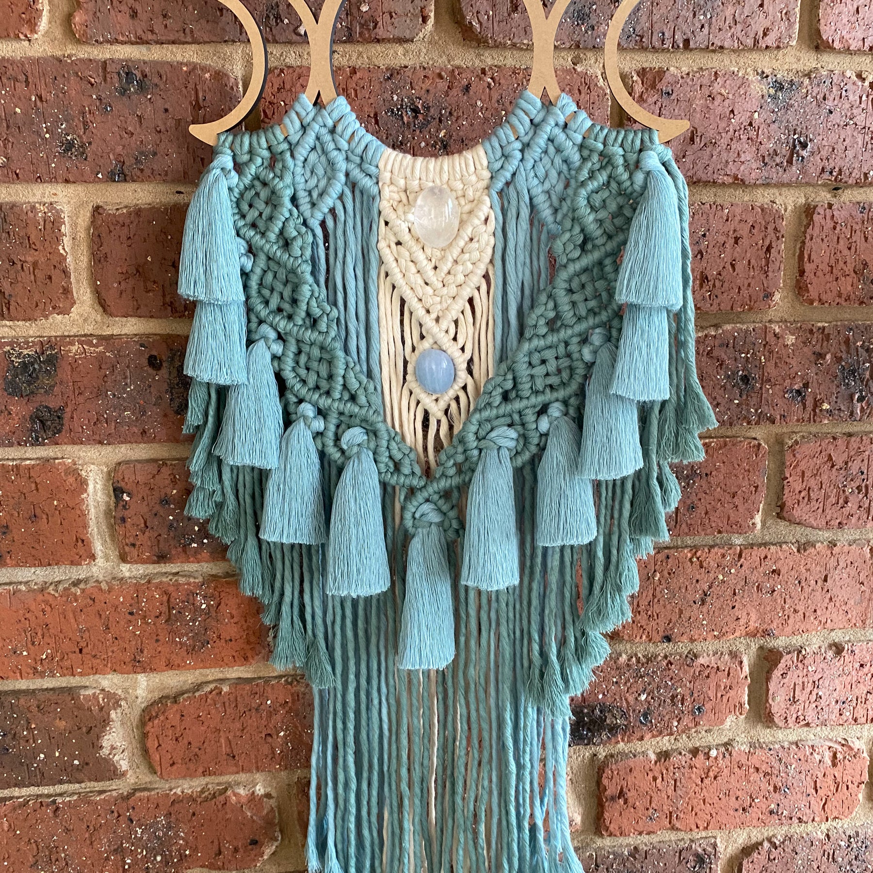 Macrame Crystal Moon Phase Wall Hanging