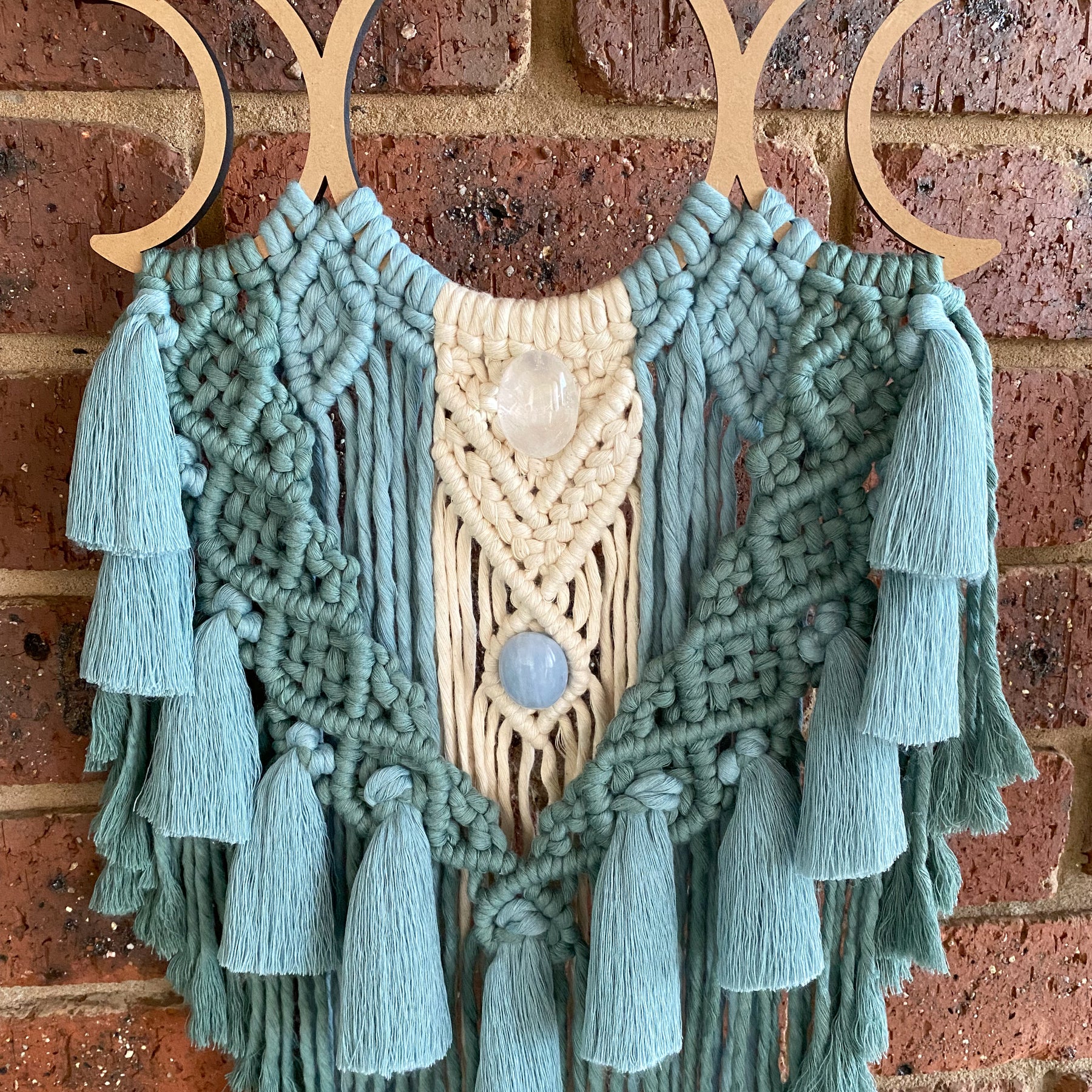Macrame Crystal Moon Phase Wall Hanging