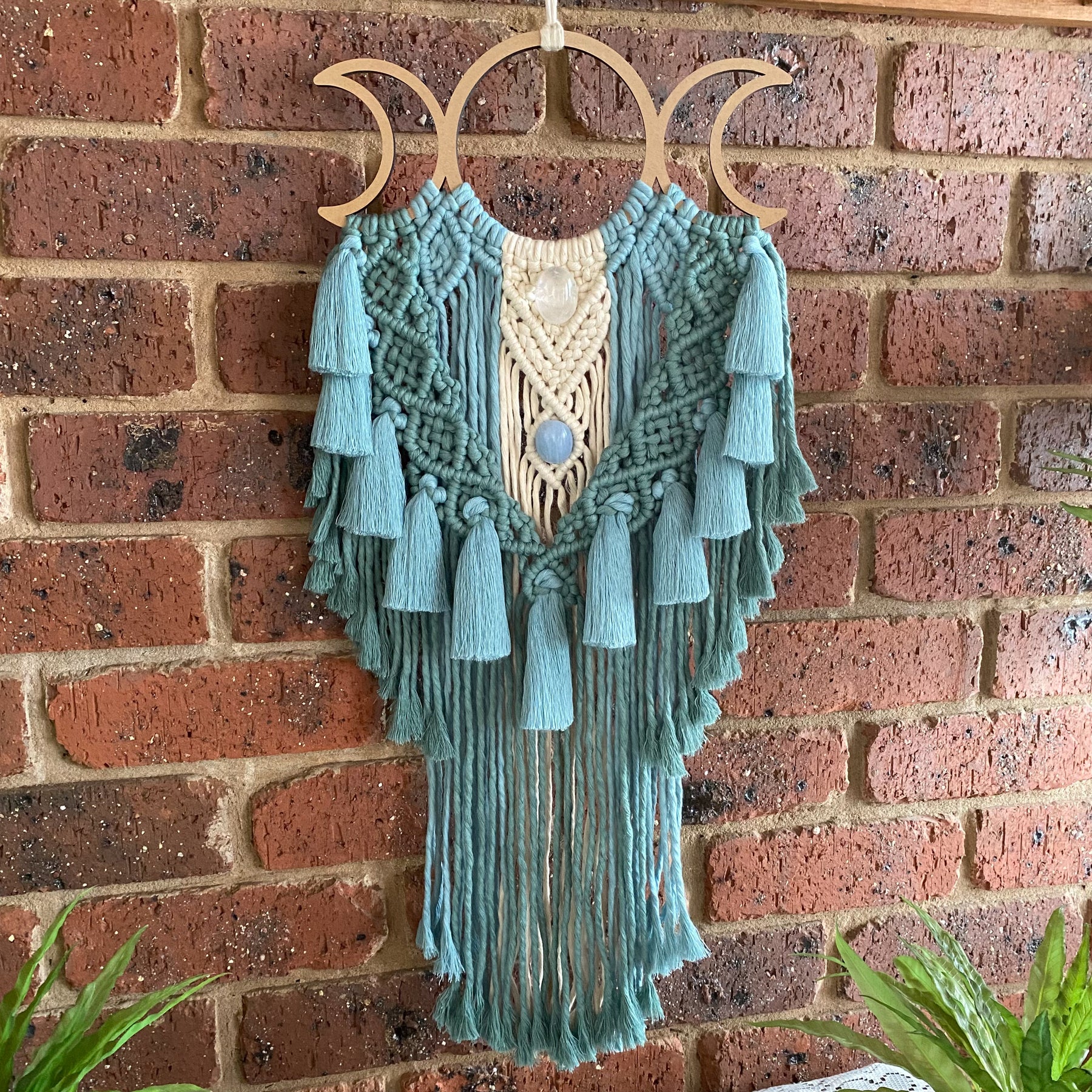 Macrame Crystal Moon Phase Wall Hanging