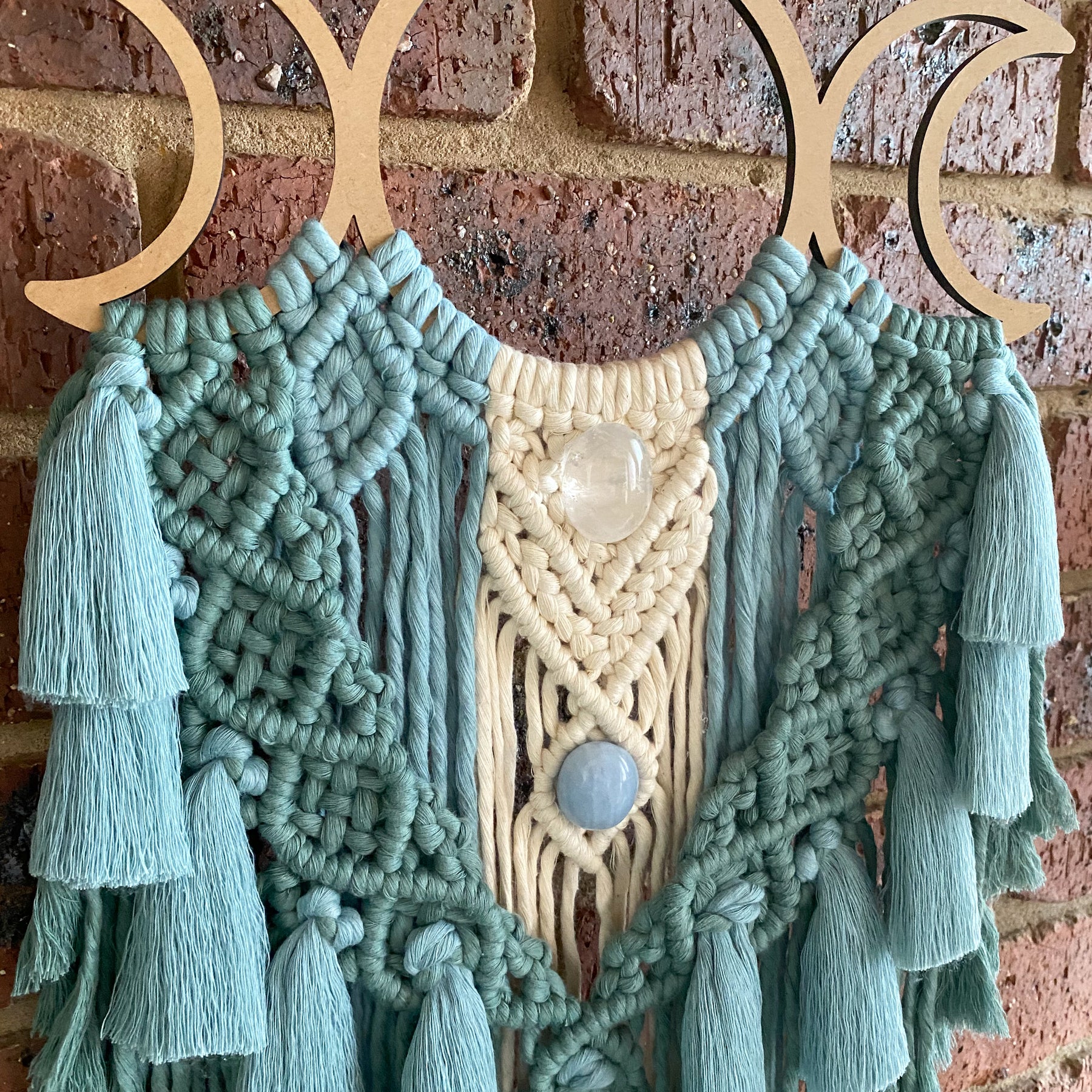 Macrame Crystal Moon Phase Wall Hanging