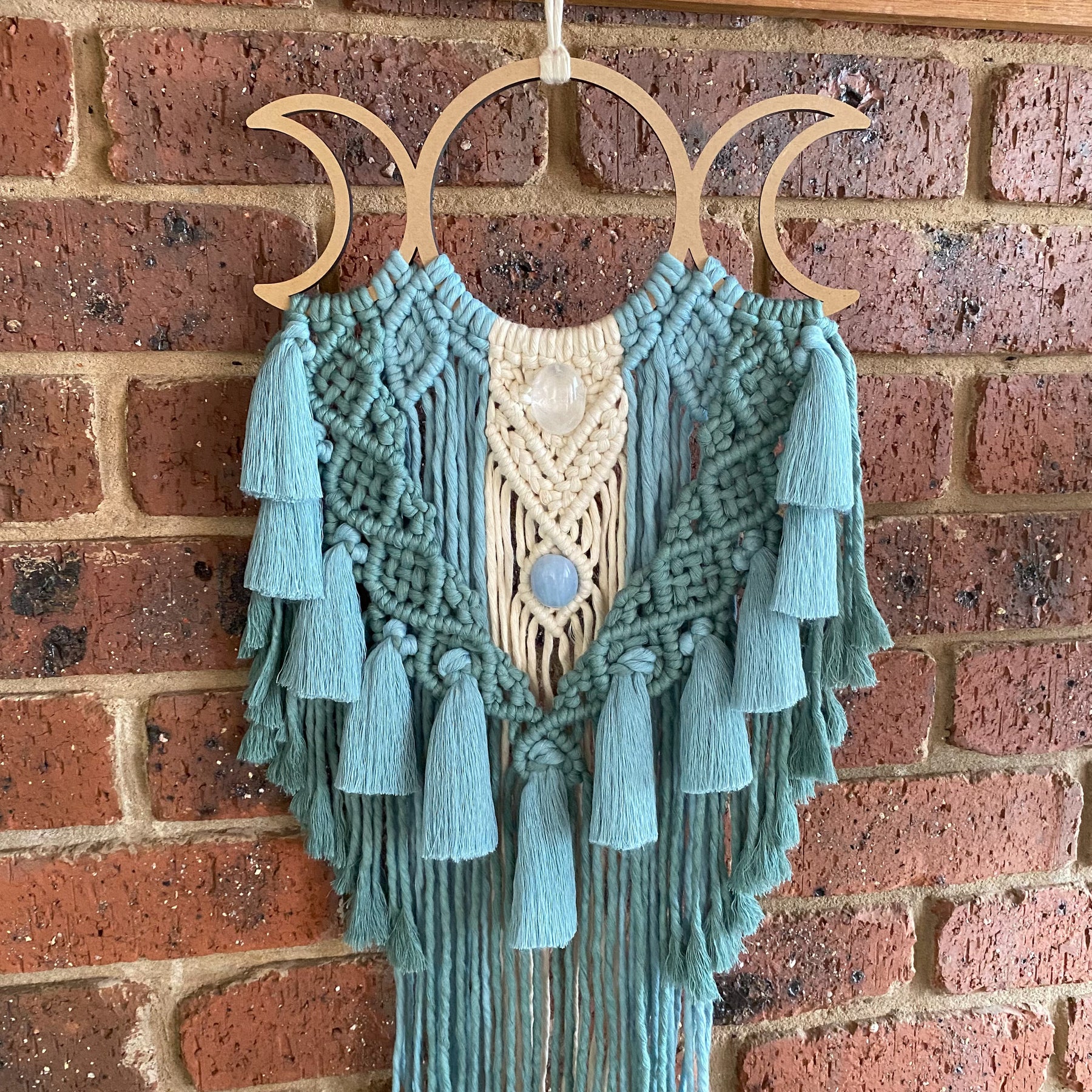 Macrame Crystal Moon Phase Wall Hanging