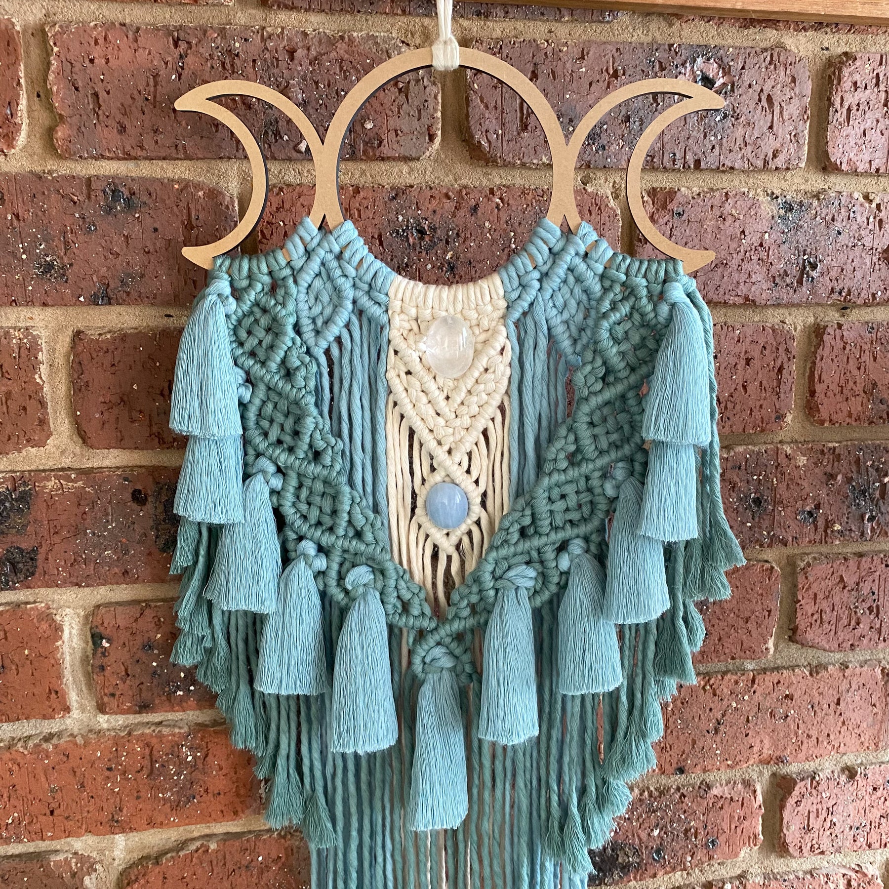 Macrame Crystal Moon Phase Wall Hanging