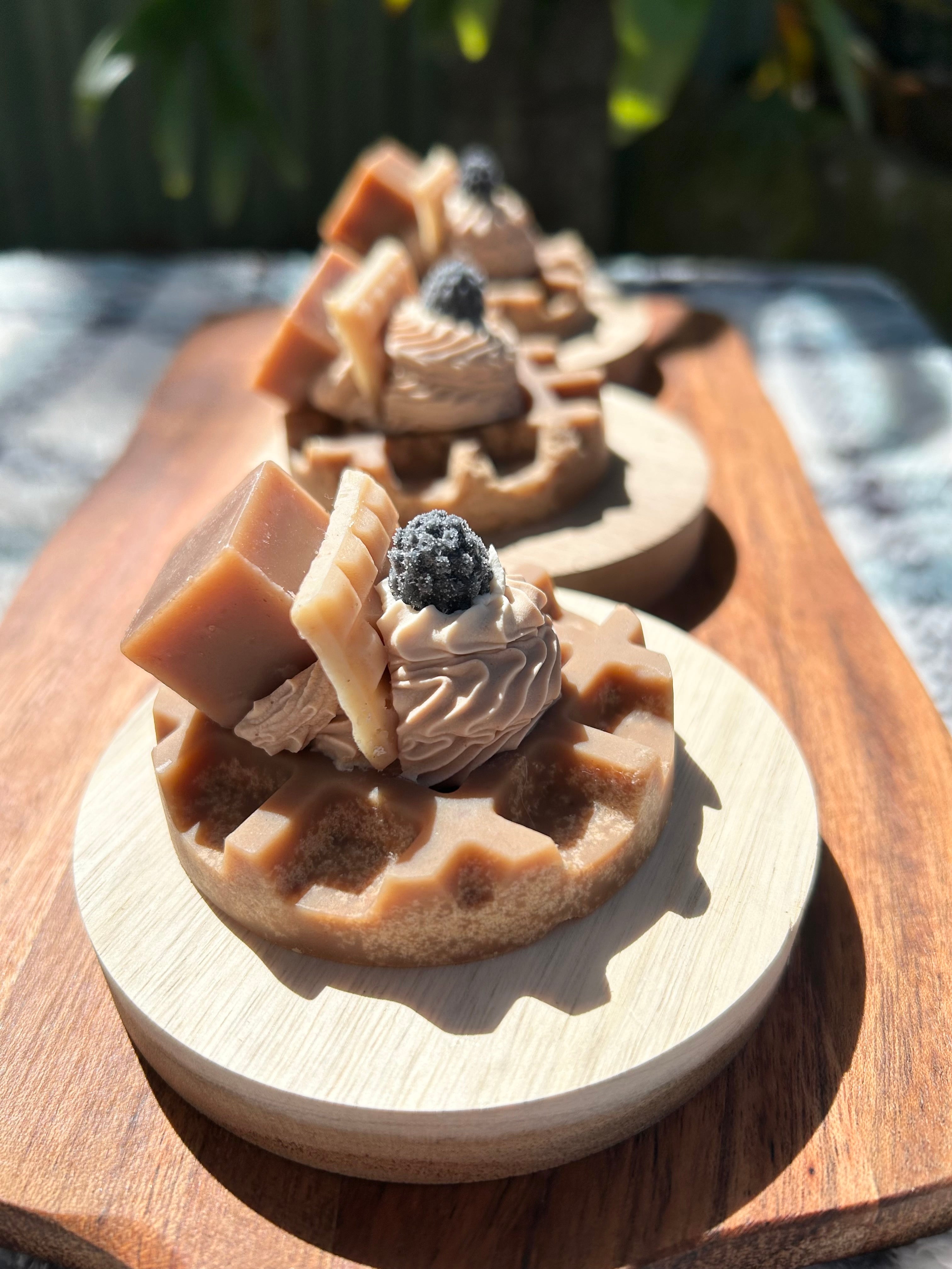 Handmade Chocolate Waffle Soap | Unique Dessert Gift | Artisan Skincare | Vegan