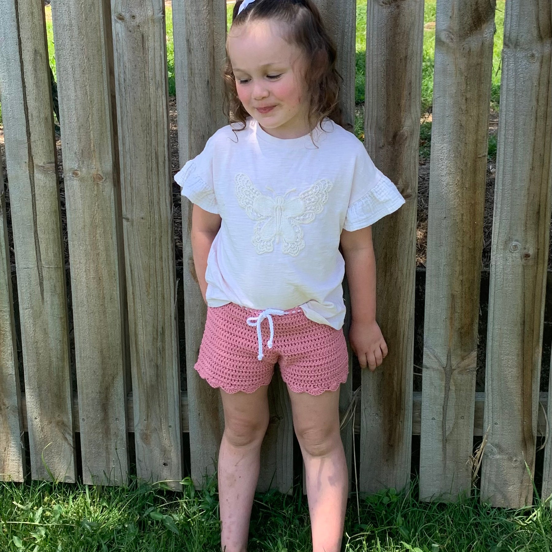 Girls crocheted cotton shorts