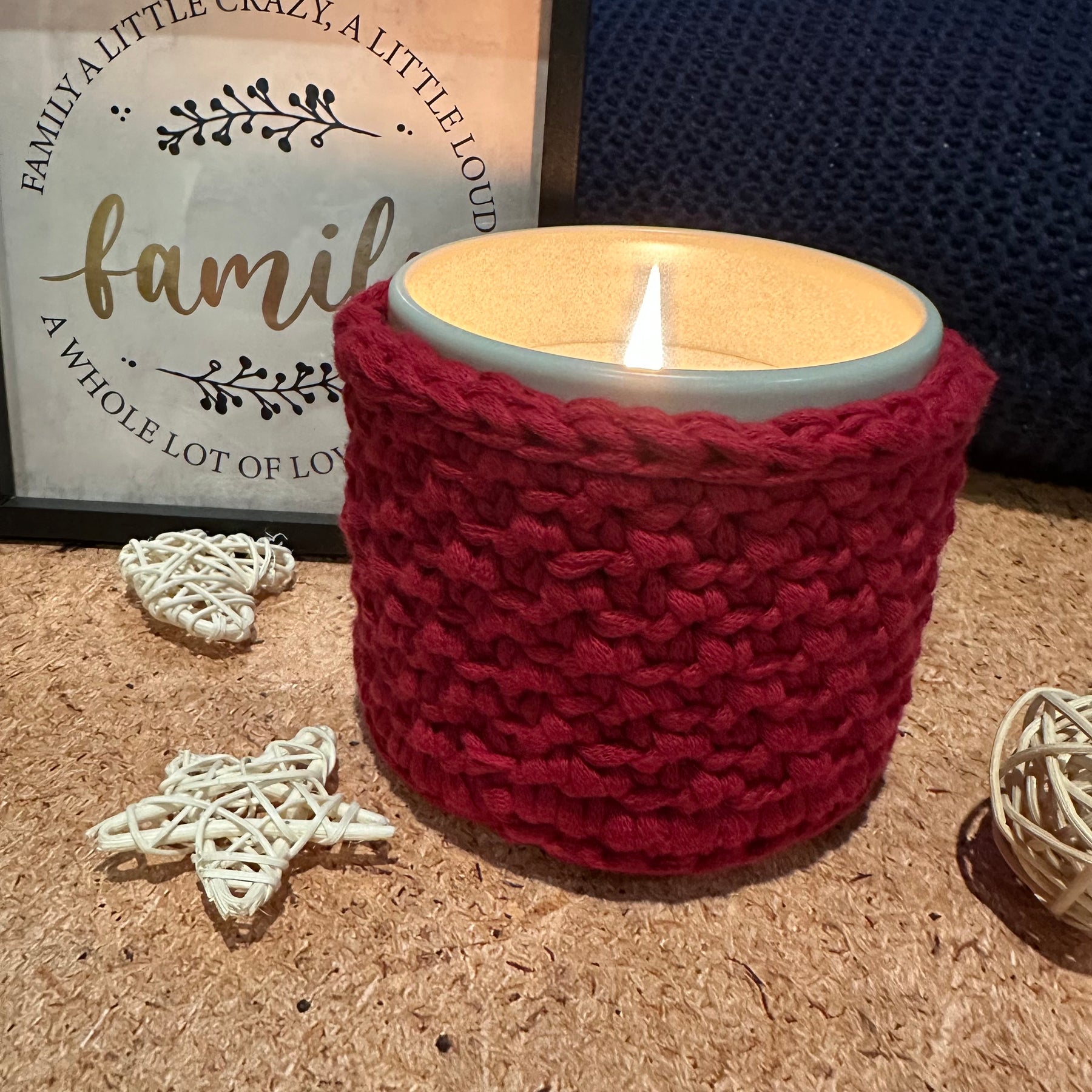 Handmade Crocheted Candle Cozy | Plant Holder