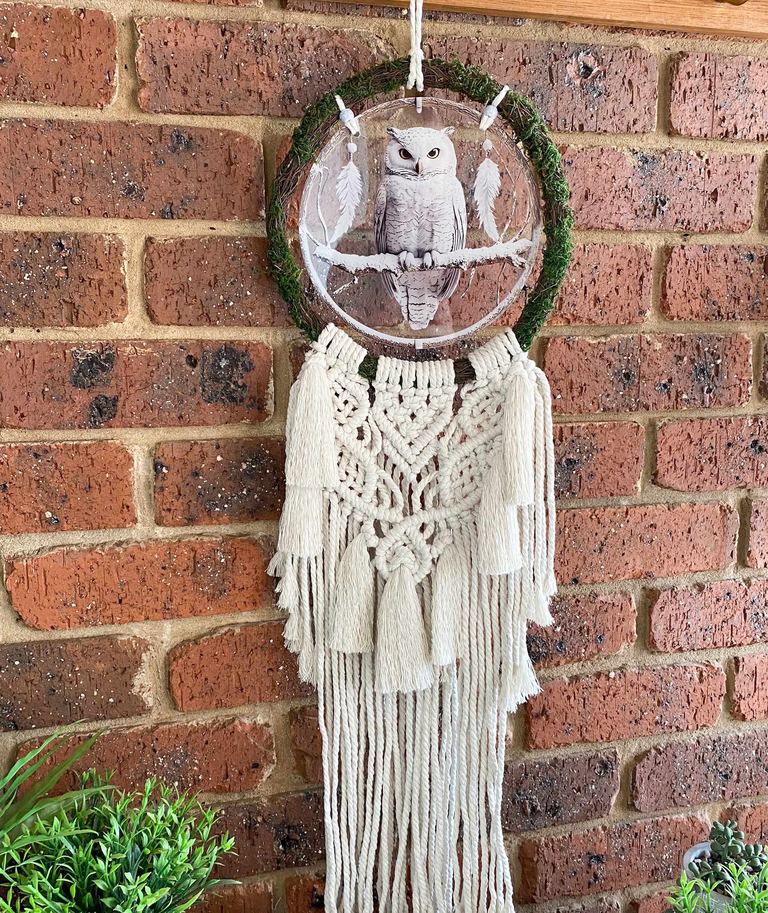 Macrame Owl Wreath Wall Hanging