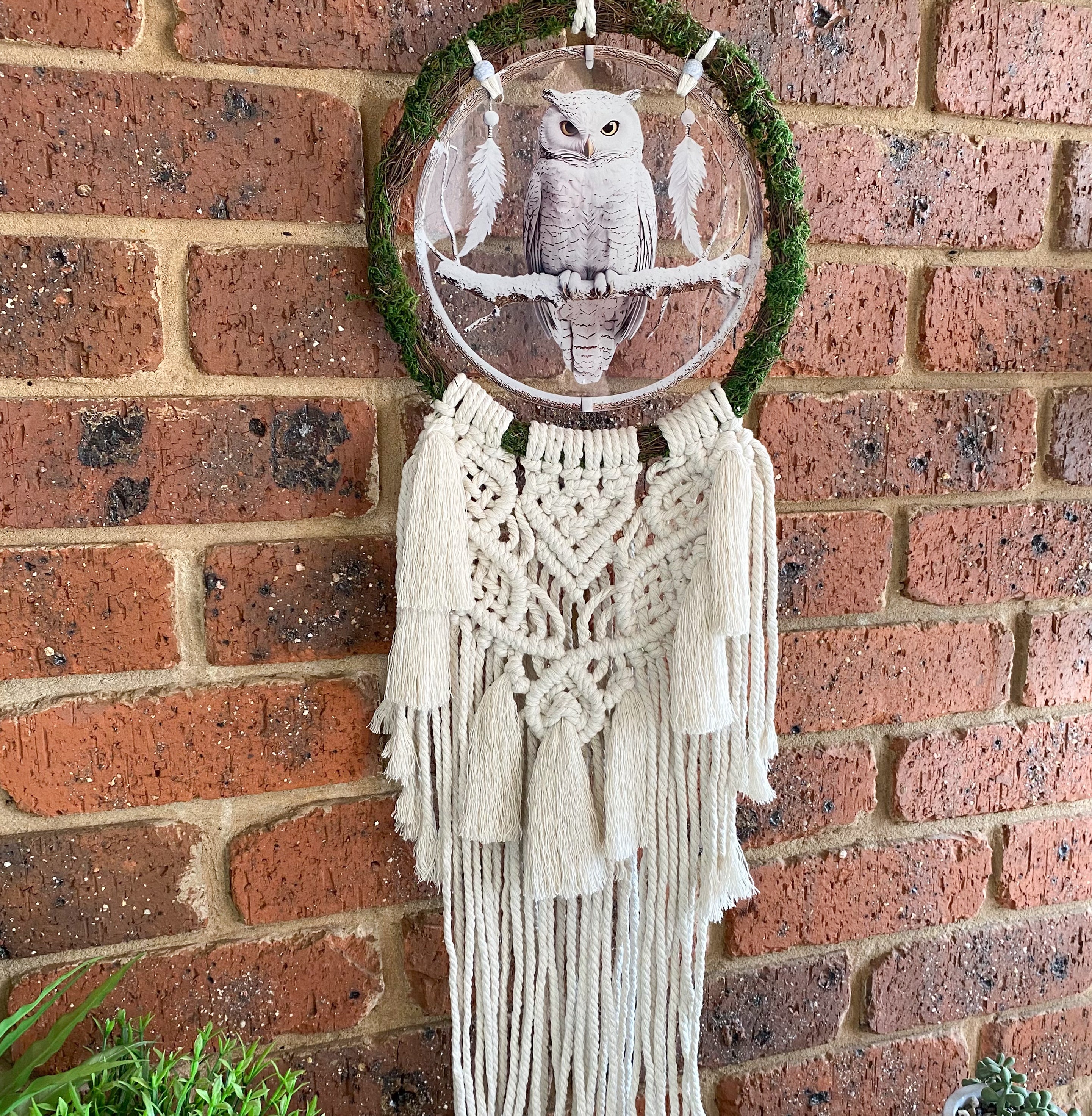 Macrame Owl Wreath Wall Hanging
