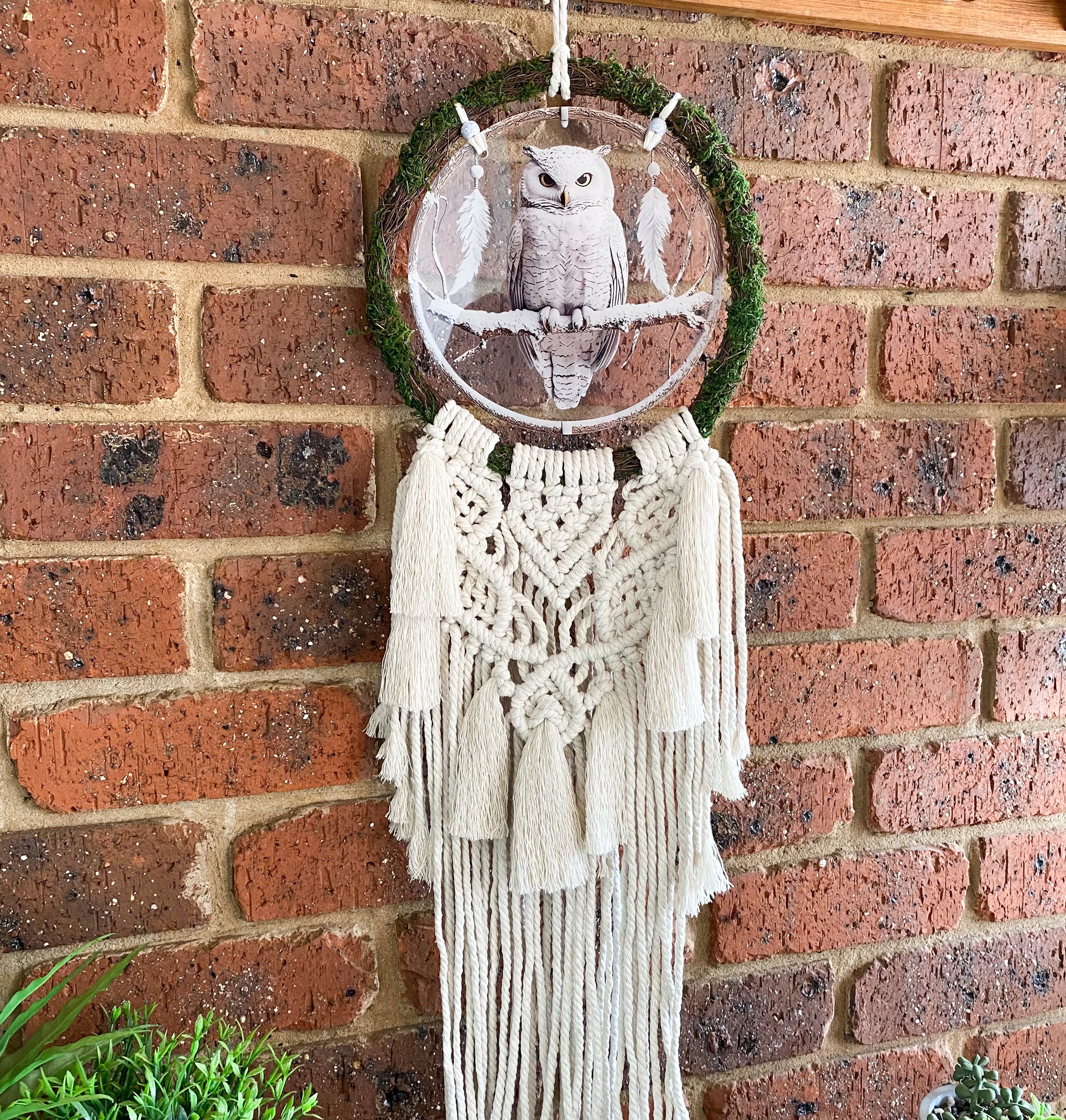 Macrame Owl Wreath Wall Hanging