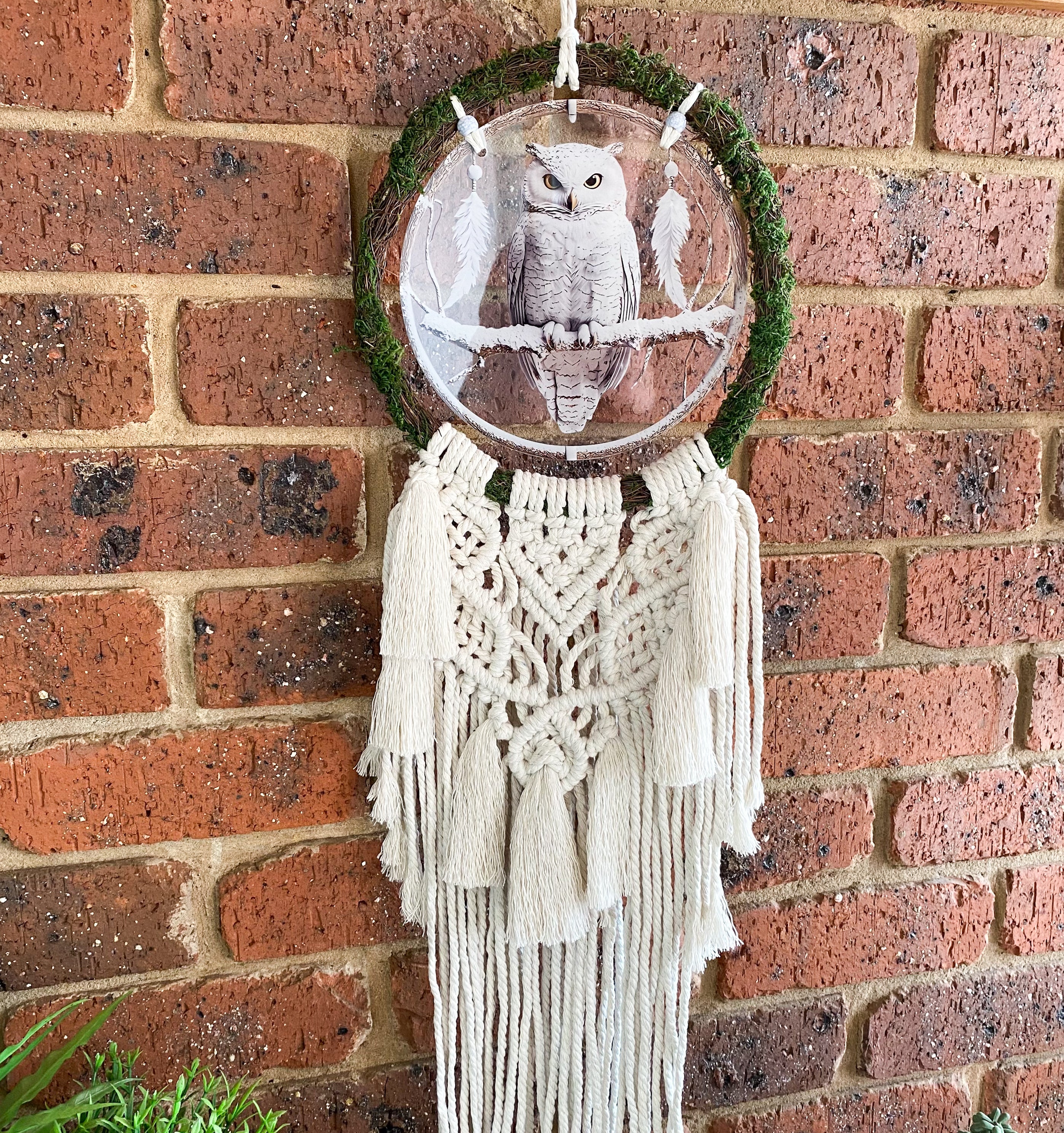 Macrame Owl Wreath Wall Hanging