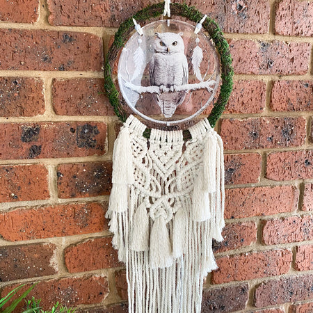 Macrame Owl Wreath Wall Hanging