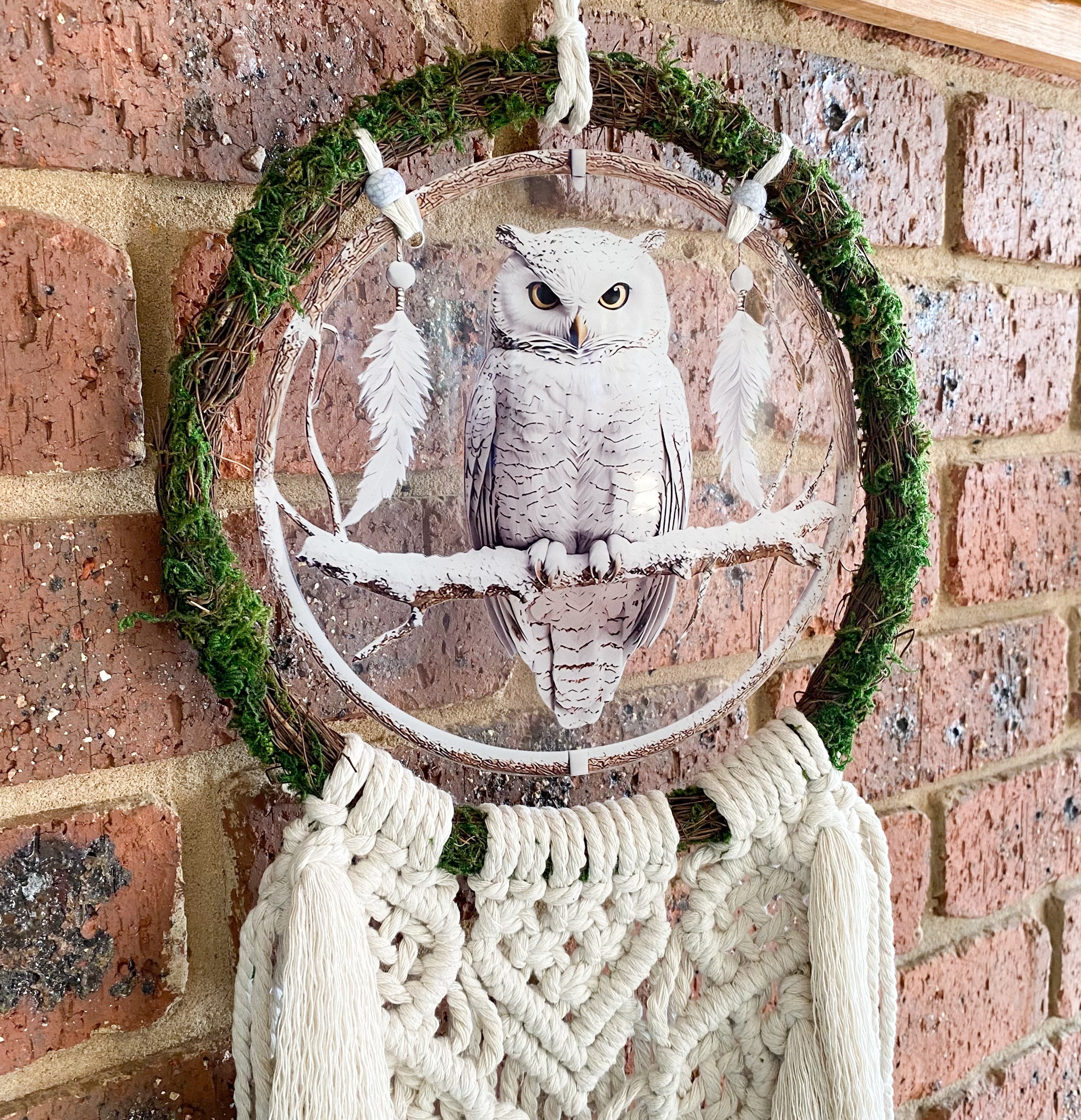 Macrame Owl Wreath Wall Hanging