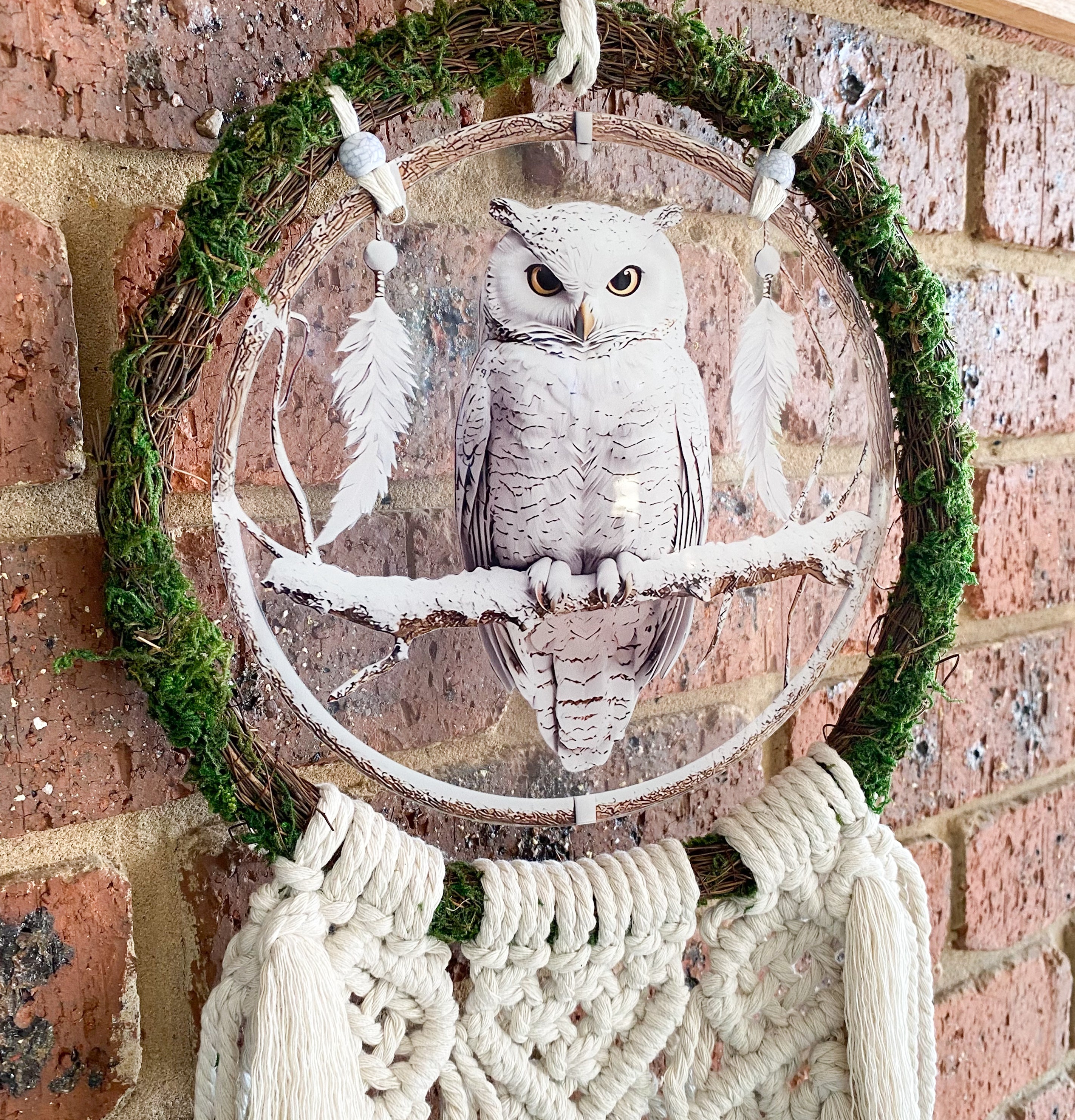 Macrame Owl Wreath Wall Hanging