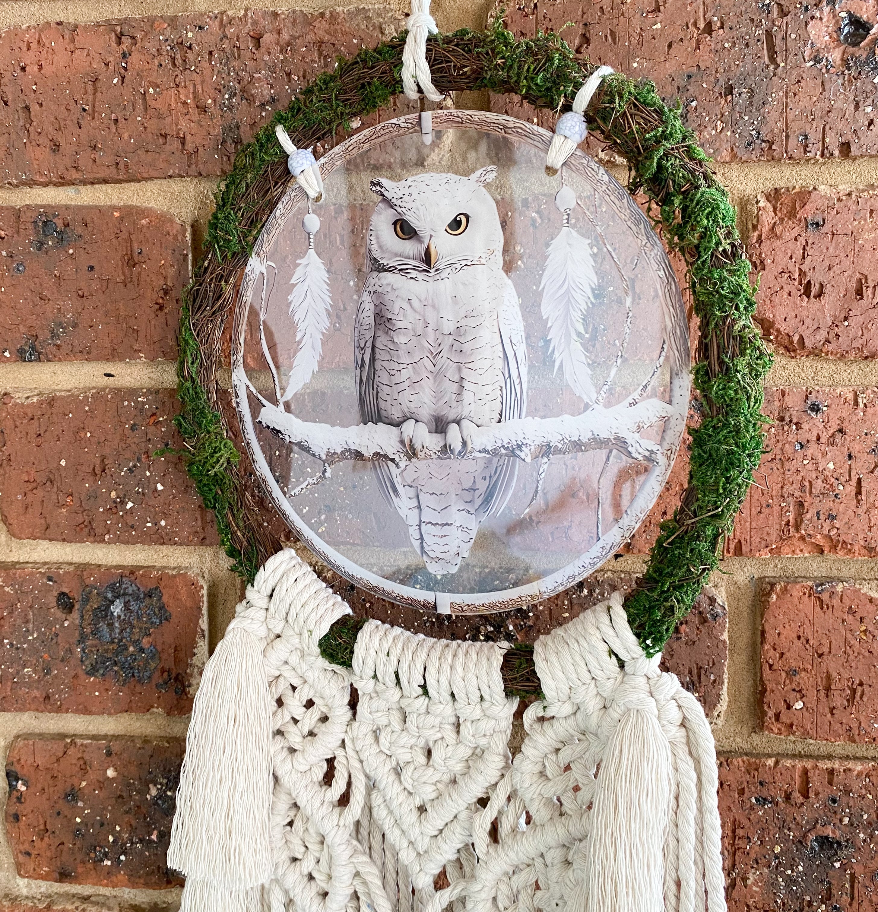 Macrame Owl Wreath Wall Hanging