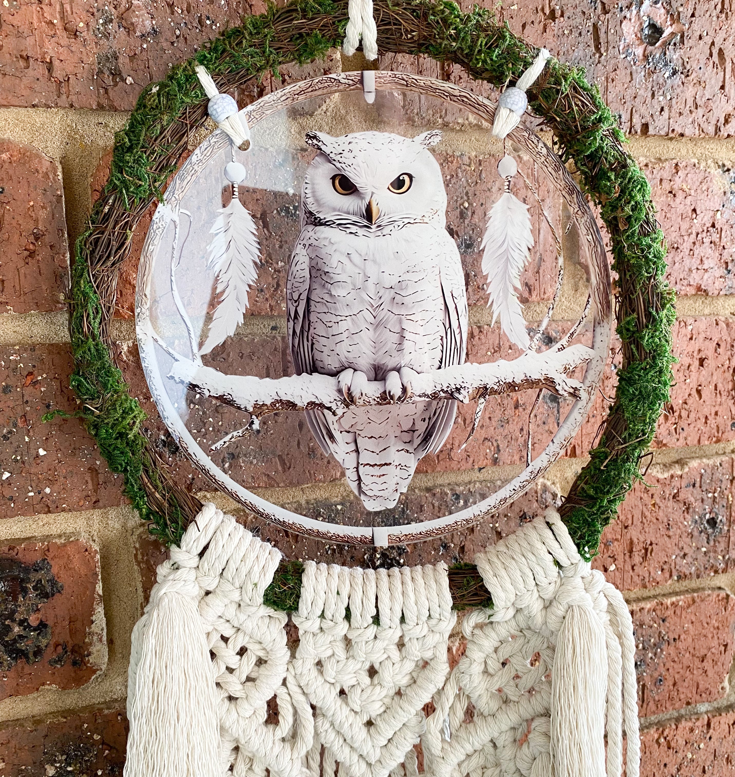 Macrame Owl Wreath Wall Hanging