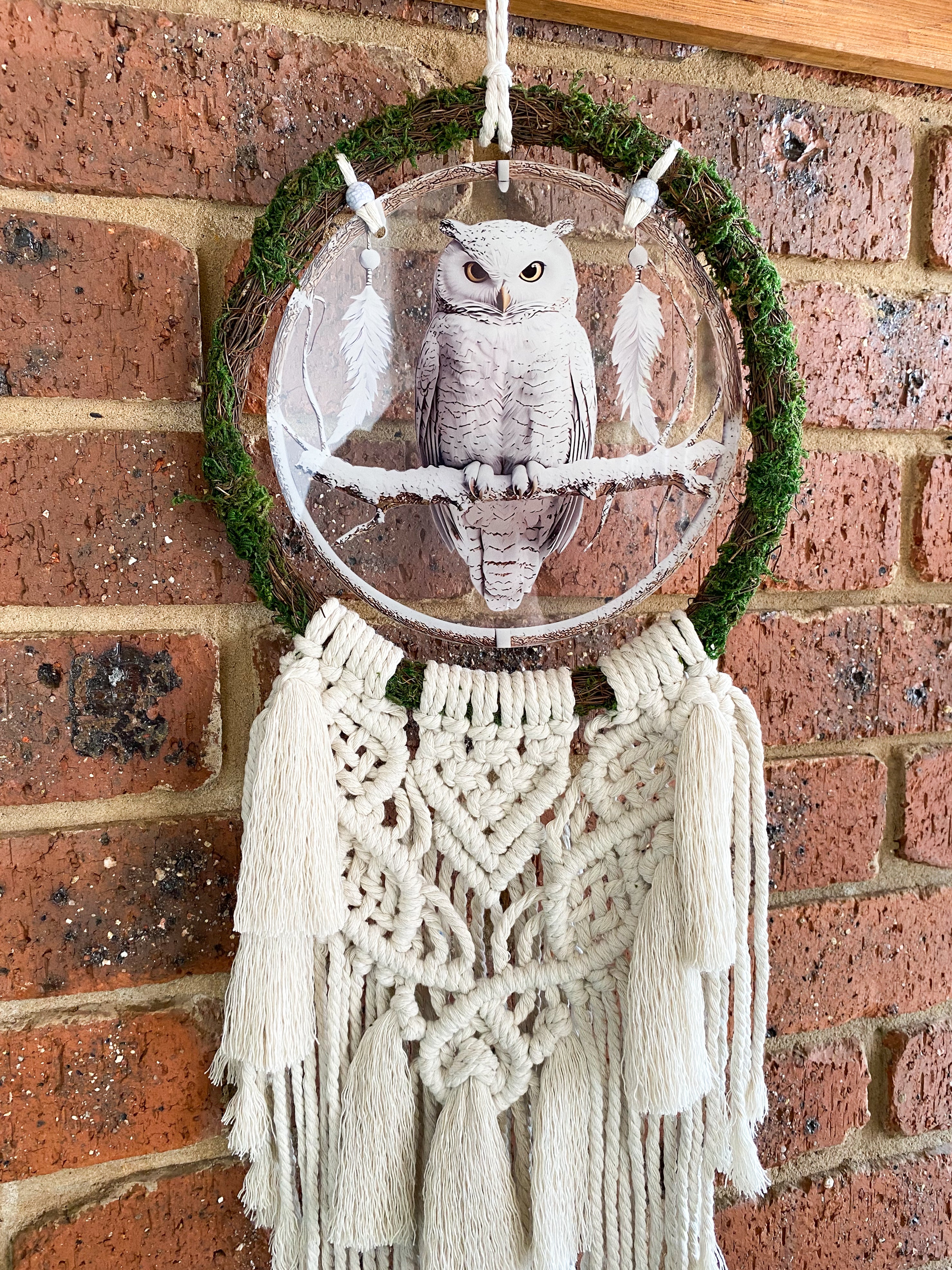 Macrame Owl Wreath Wall Hanging
