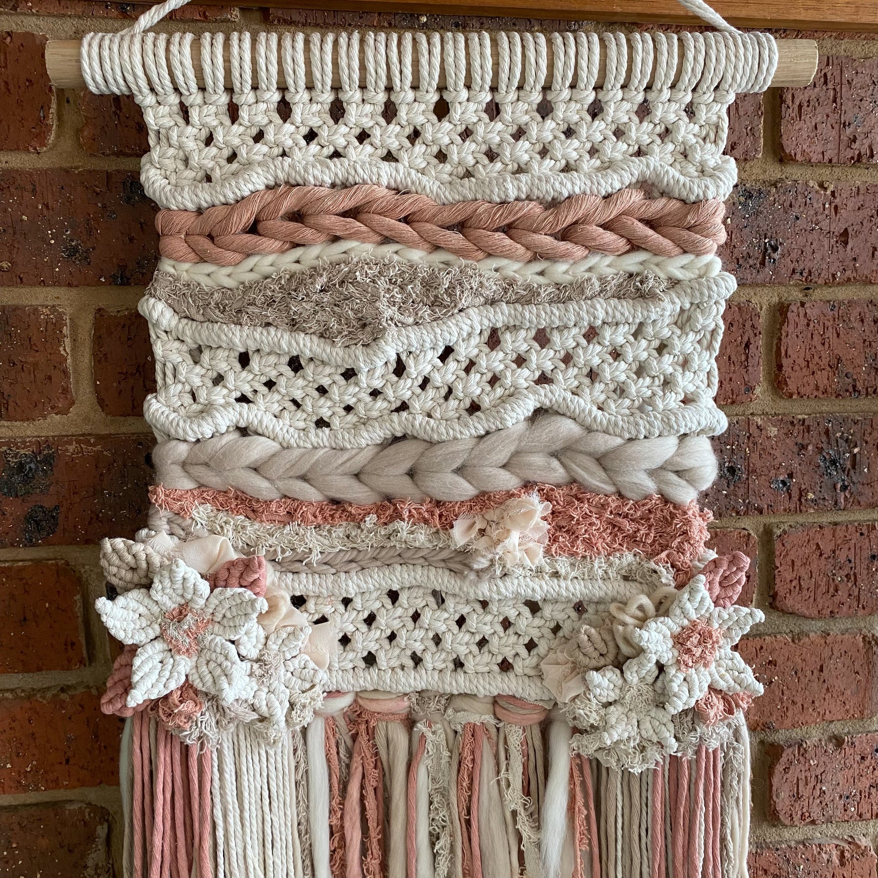 Macrame Floral Weave Wall Hanging - Neutral Tones