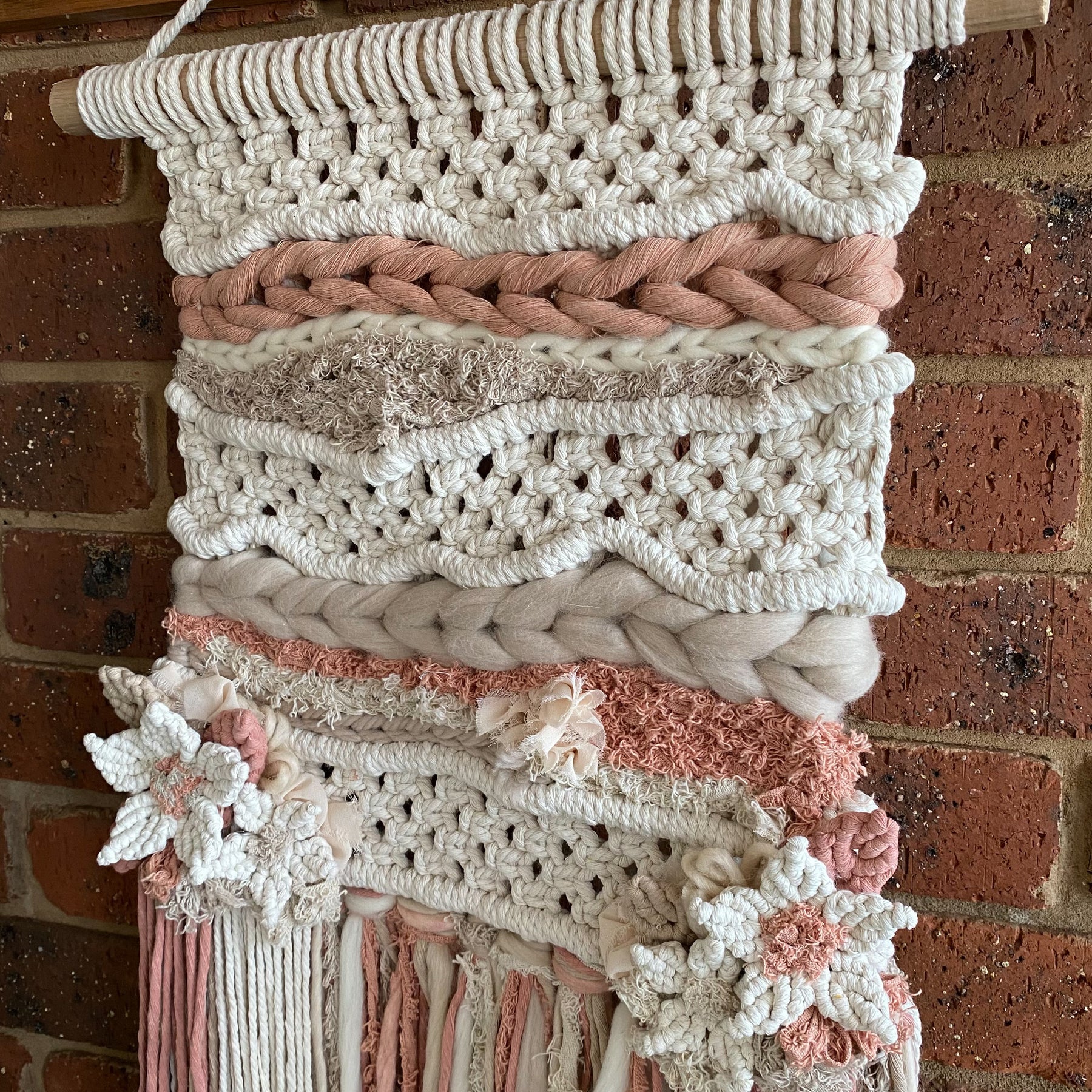 Macrame Floral Weave Wall Hanging - Neutral Tones