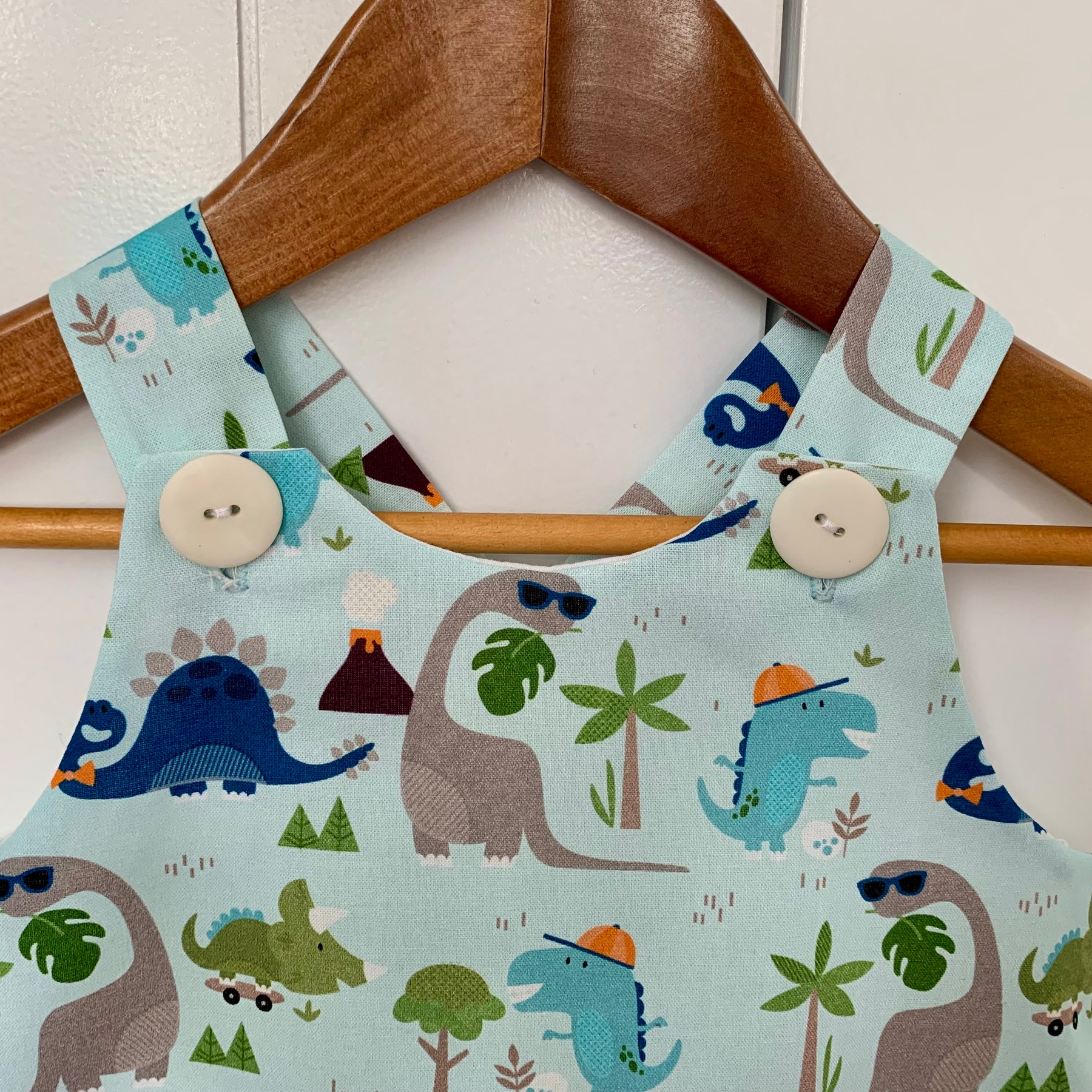 Baby boys dinosaur overalls , size 0