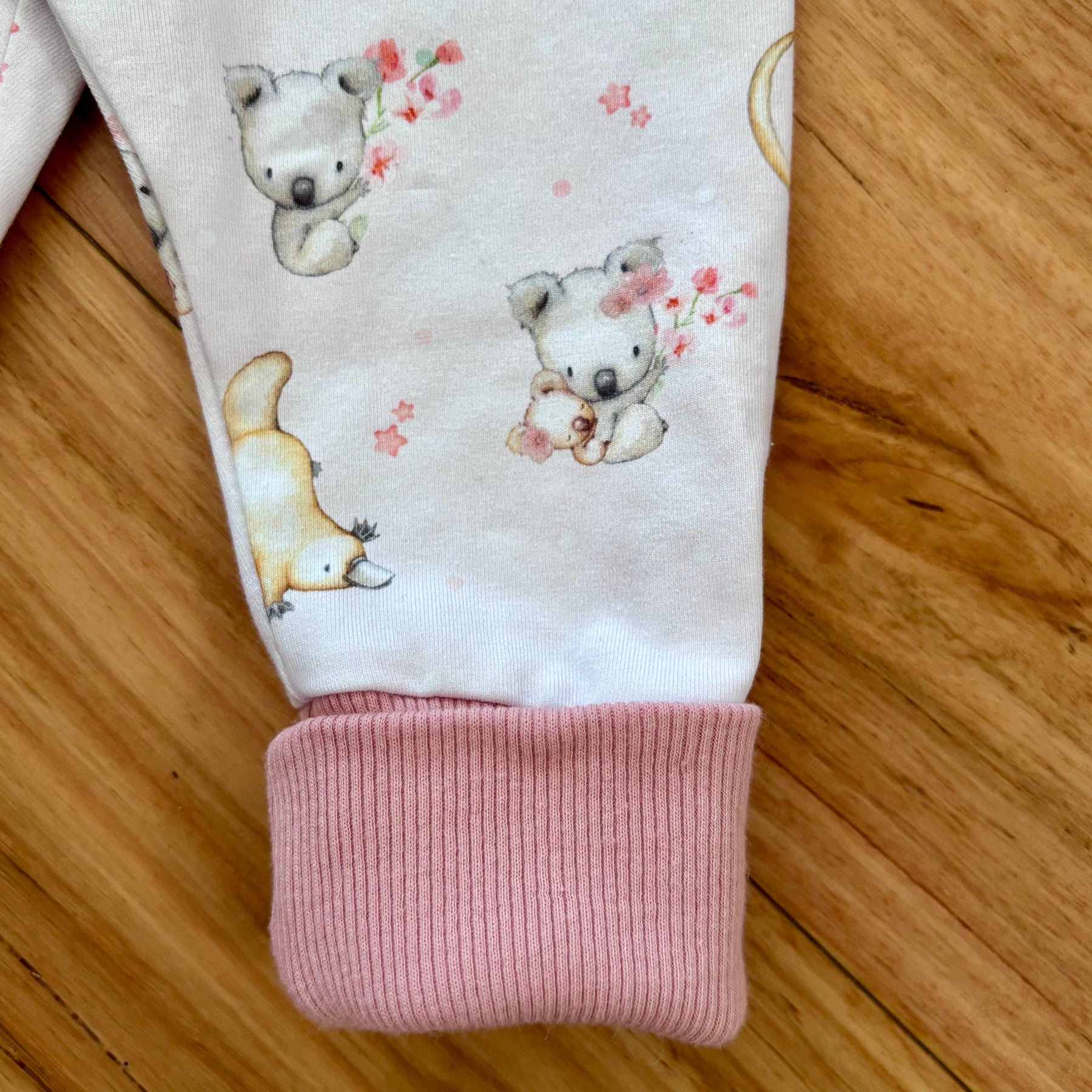 Baby Pants and Hat Set | Pink Koala Platypus | Size Newborn to 1 | Made to Order